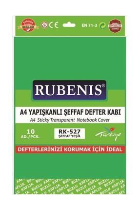 A4 Hazır Kaplık Defter Kabı Yapışkanlı 10 Lu Şeffaf Yeşil Rk-527 Image 0