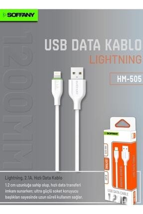 Iphone Lıghtnıng Usb Şarj Kablosu 120mm Hm-505 2.1a Image 0