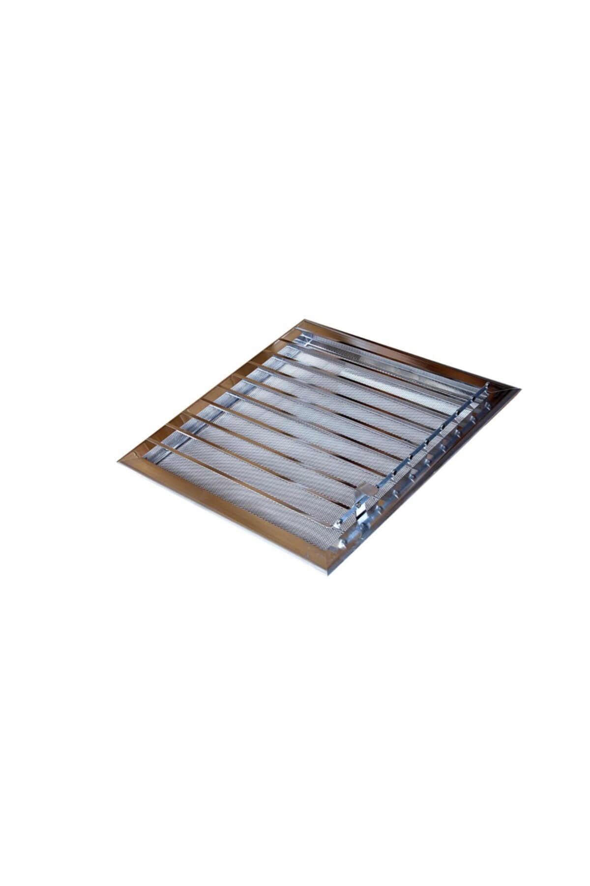 FARAN DEKORASYON Parlak Gri Alüminyum Menfez 45*45