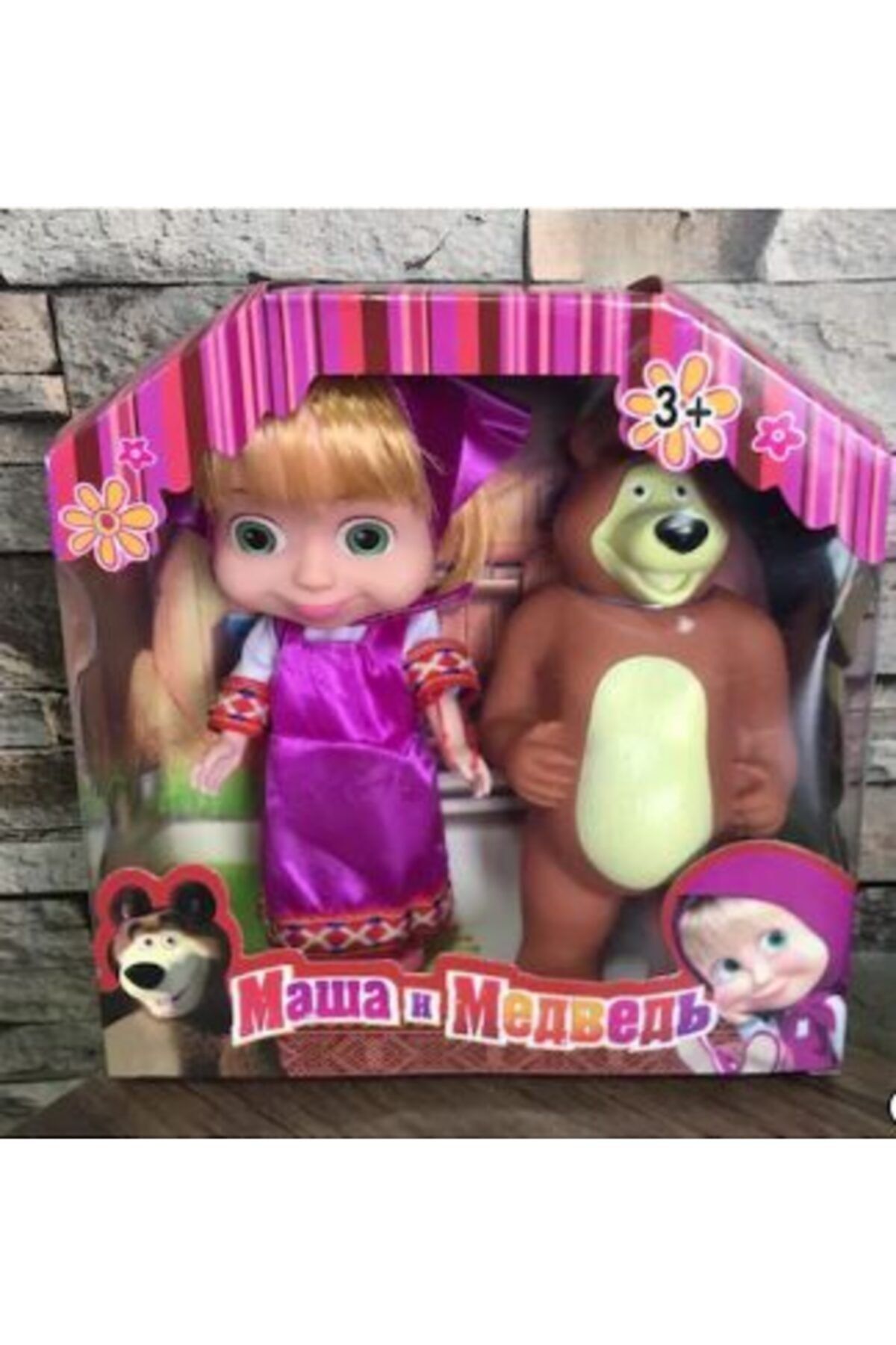 OKTOYS Masha Ve Koca Ayı Oyuncak Figür Set - Maşa Ile Koca Ayı Oyuncak