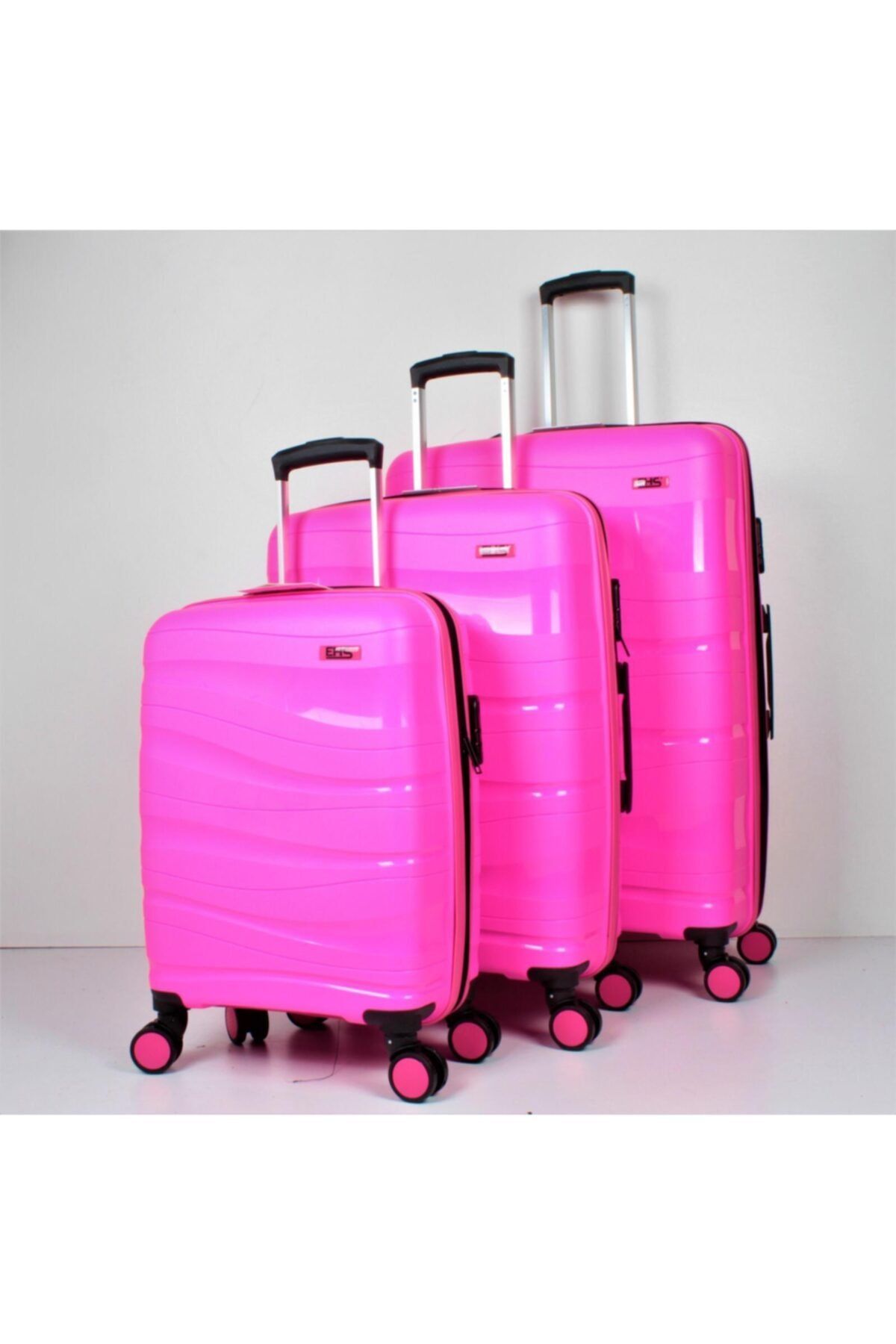 EHS Pembe 3 Lü Valiz Seti 10140