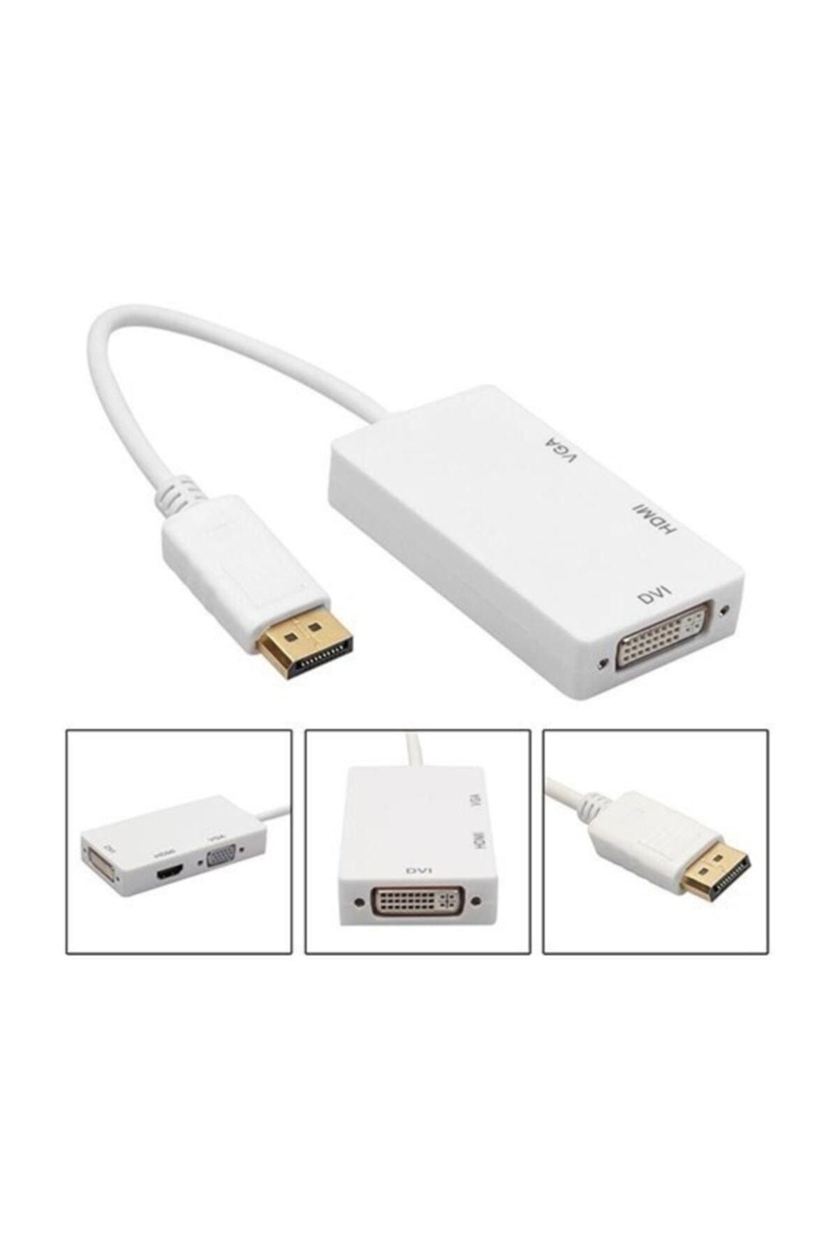 OEM Display Port To Dvı ,vga ,hdmı 3in1 Çevirici Adaptör Kablo