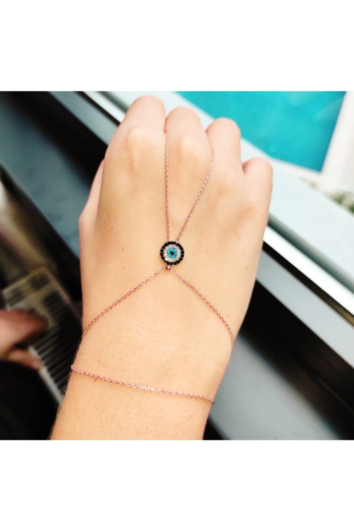 Oriental Kuyumculuk Jewellery Taşlı Nazarlık Rose Gümüş Şahmeran Bileklik