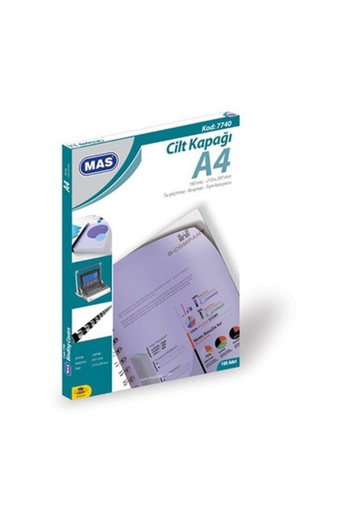 Mas 7740 A4 Mavi 100'lü Cilt Kapağı