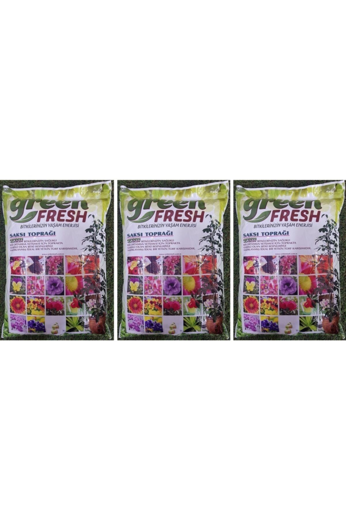 green fresh Torf 5 Lt 3 Adet Çiçek Toprağı Saksı Toprağı Bitki Toprağı Perlit Karışımlı Torf Toprak