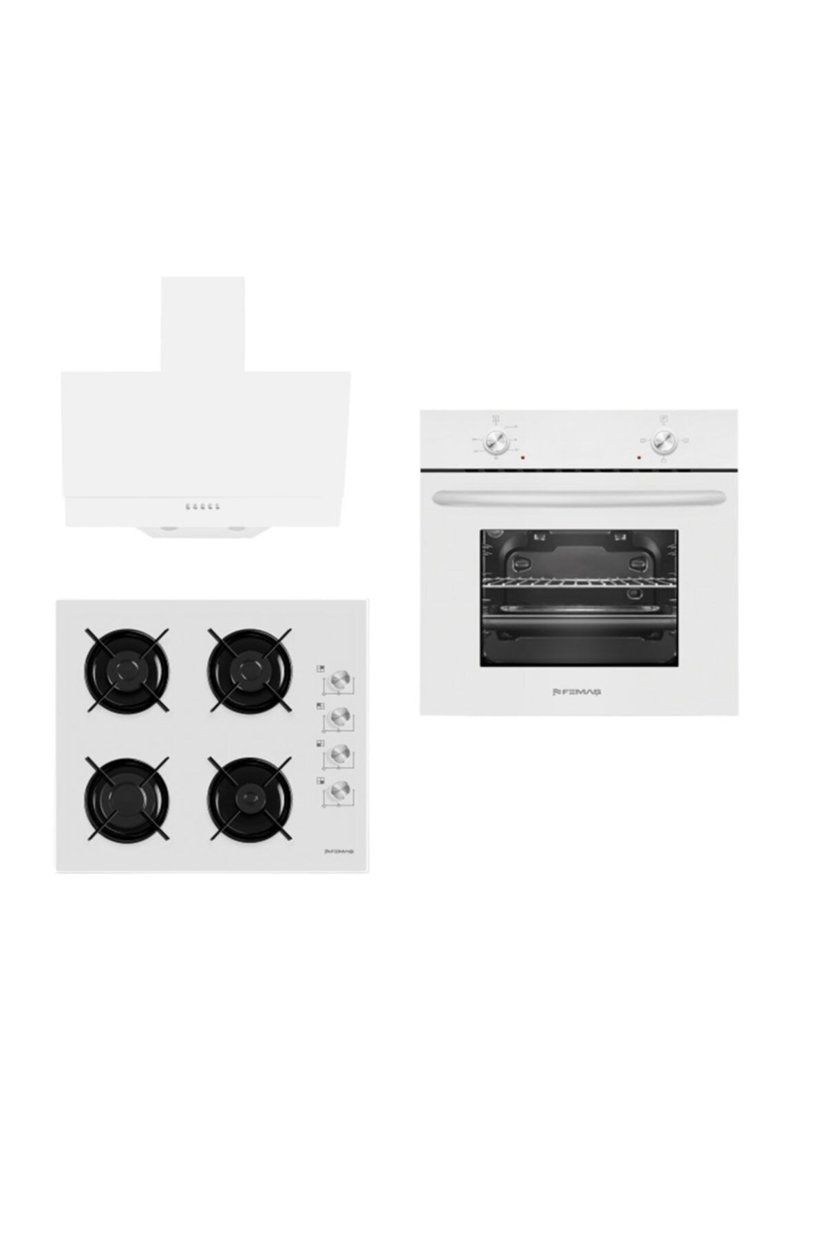 Femaş Beyaz Mercan Ankastre Set ( 1001 - B 3140 - Fd 102 ) Ferre Servis Güvencesiyle