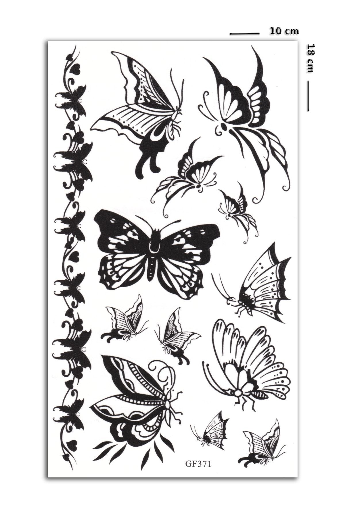 BP Tattoo Siyah Desenli Kelebek Dövmesi