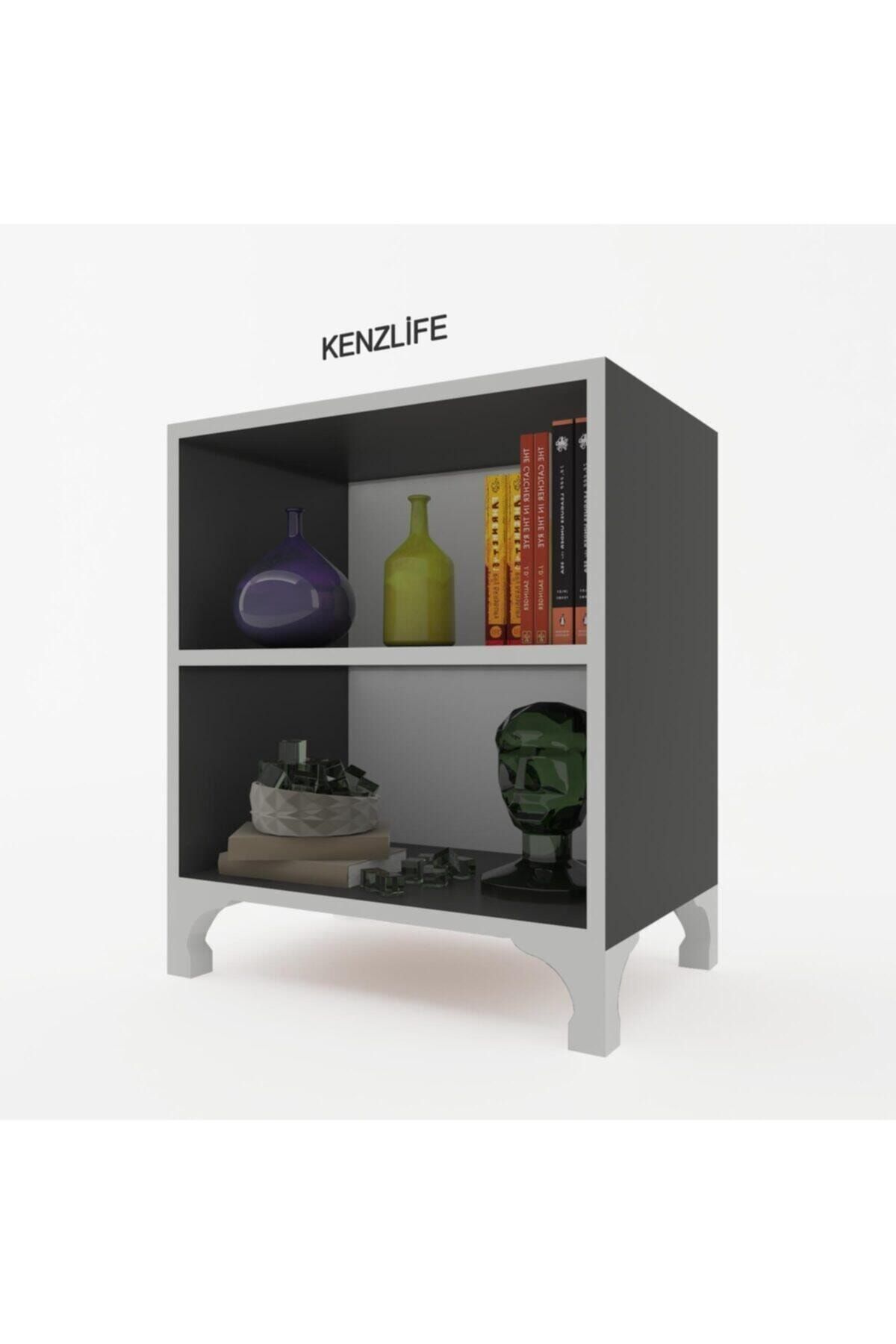 Kenzlife Kitaplık Tuğçe 048*060*020 Gri Ayaklı Mutfak Dolabı Banyo Ofis Ayakkabılık Kiler