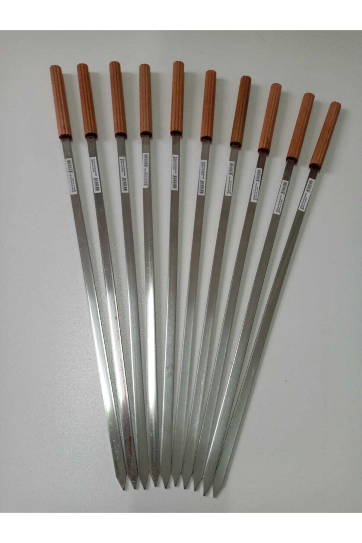 KÖYSAN MAKİNA BIÇAKLARI Mangal Ağaç Saplı Tavuk Şiş Inox Paslanmaz 10'lu Set