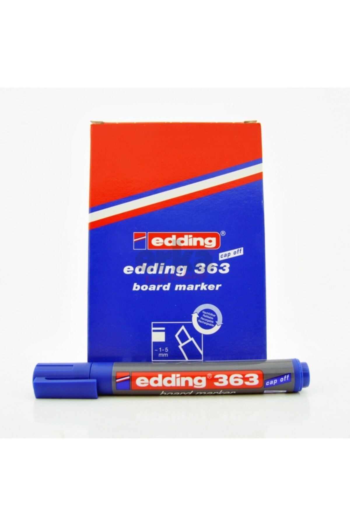 Edding 363 Mavi Kesik Uçlu Tahta Kalemi - 10 Adet