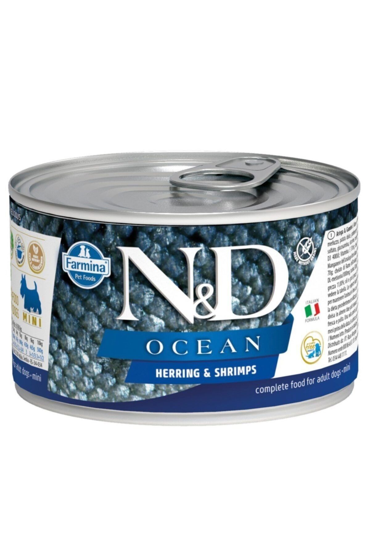 N&D Mini Ocean Ringa Balıklı Karidesli Köpek Konservesi 140 gr