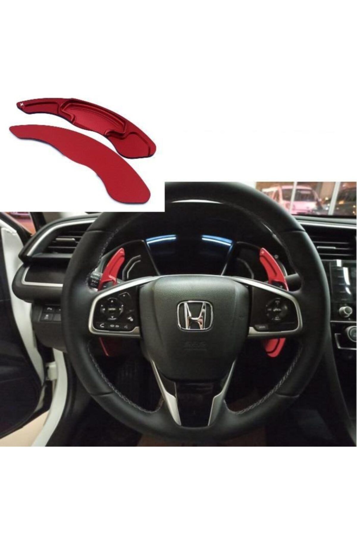 OLED GARAJ Honda Civic Fc5 Direksiyon F1 Vites Kulakçık Pedal Shift Kırmızı