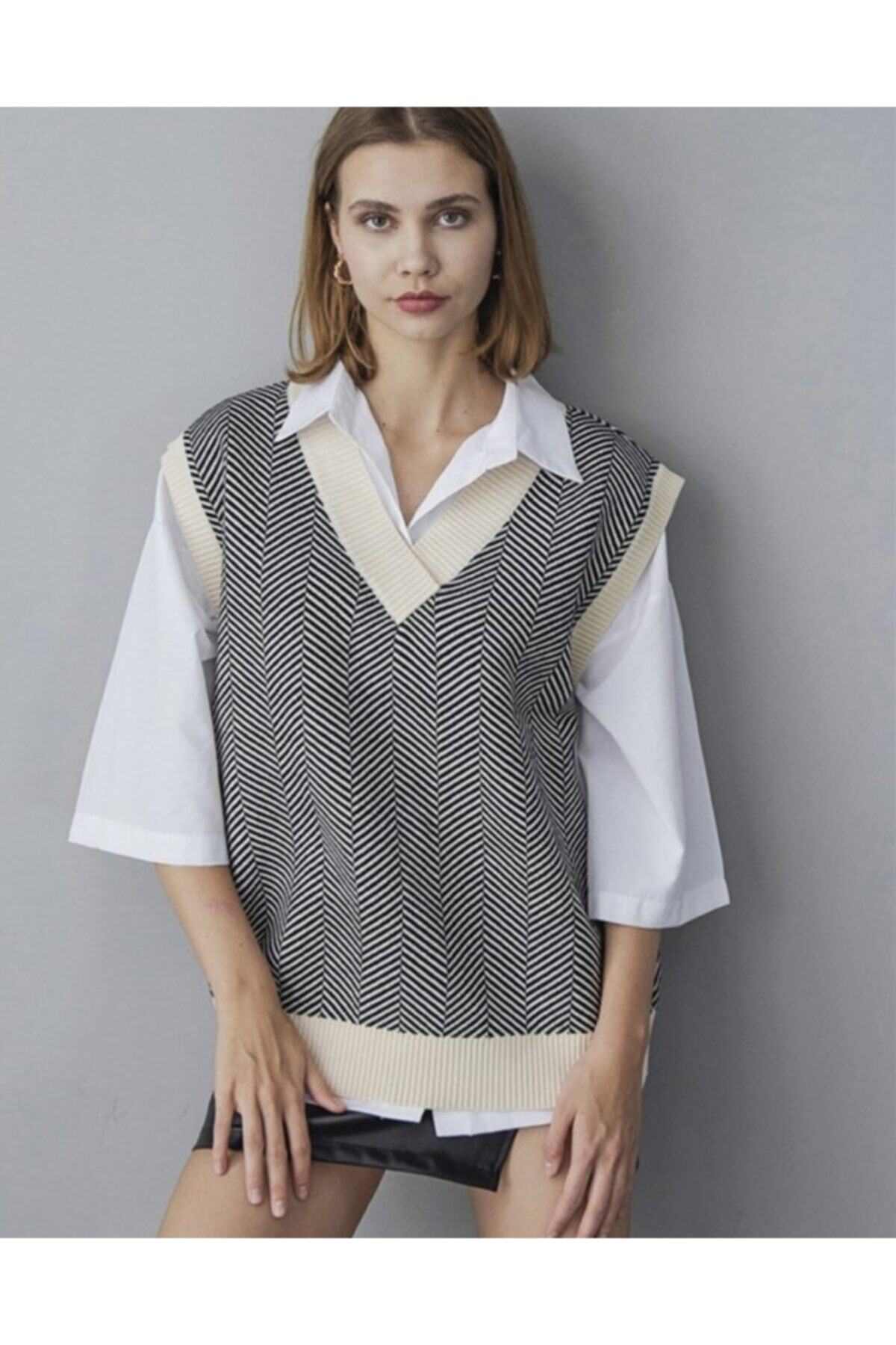 rosa luna Zikzak Çizgili Süveter