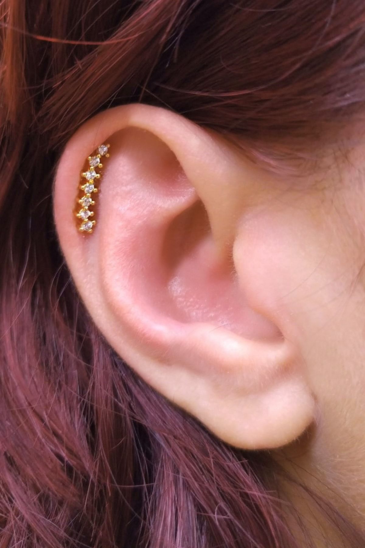 Salyangoz Company Cerrahi Çelik Gold Renk Helix Kıkırdak Piercing Slypg7