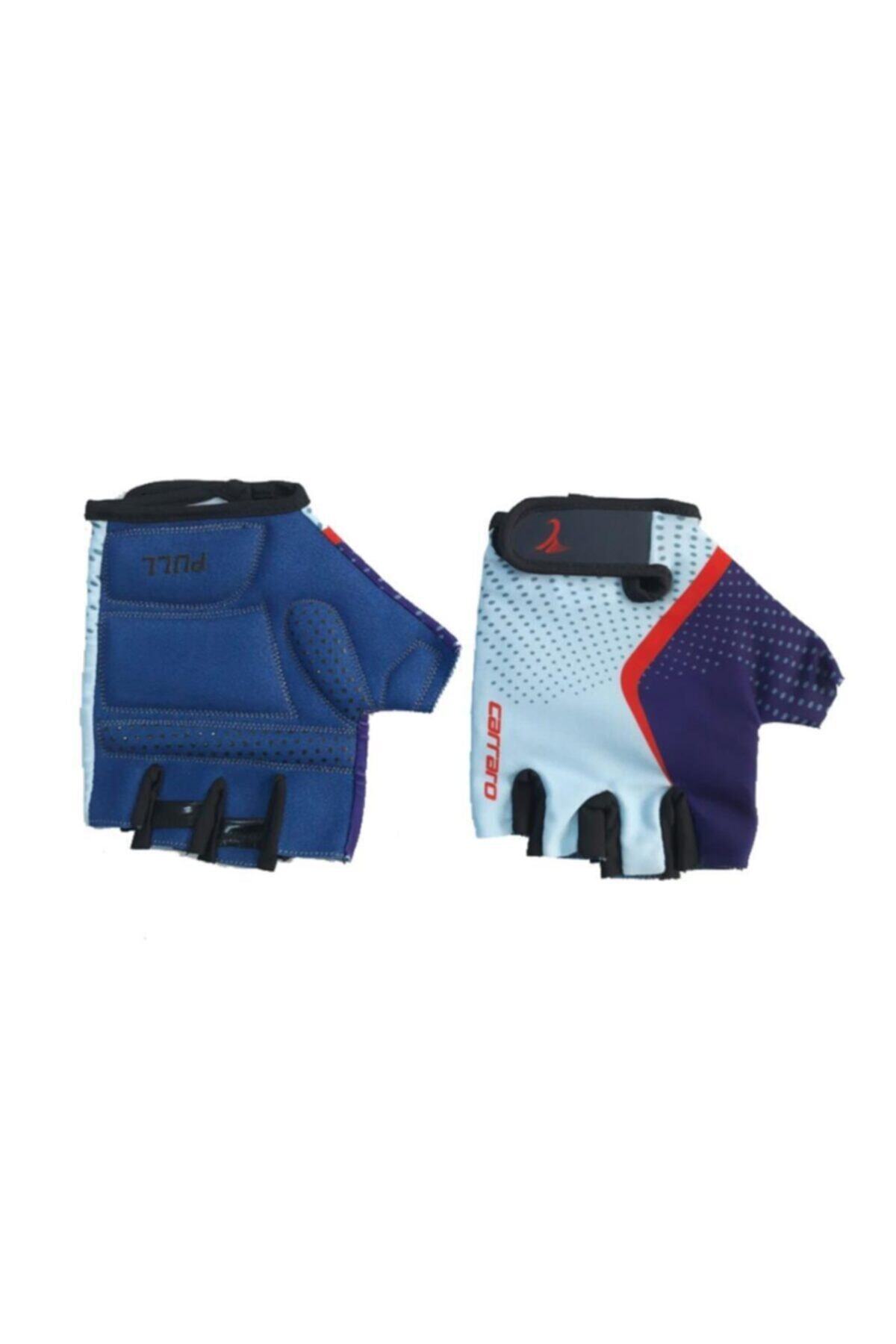 Carraro Unisex Mavi Kırmızı Kısa Parmak Eldiven Cro-006