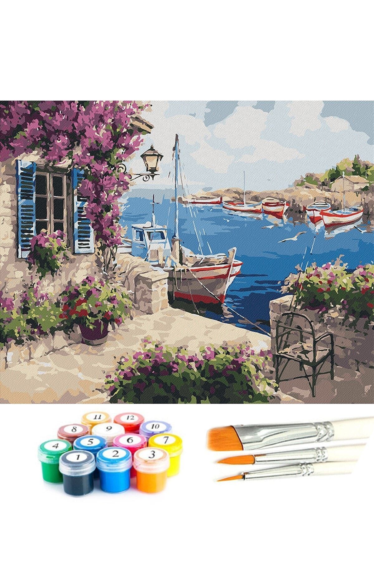 Carpuz Hobby Sayılarla Boyama Tablo Seti Mor Sümbül 40x50cm Kasnaklı