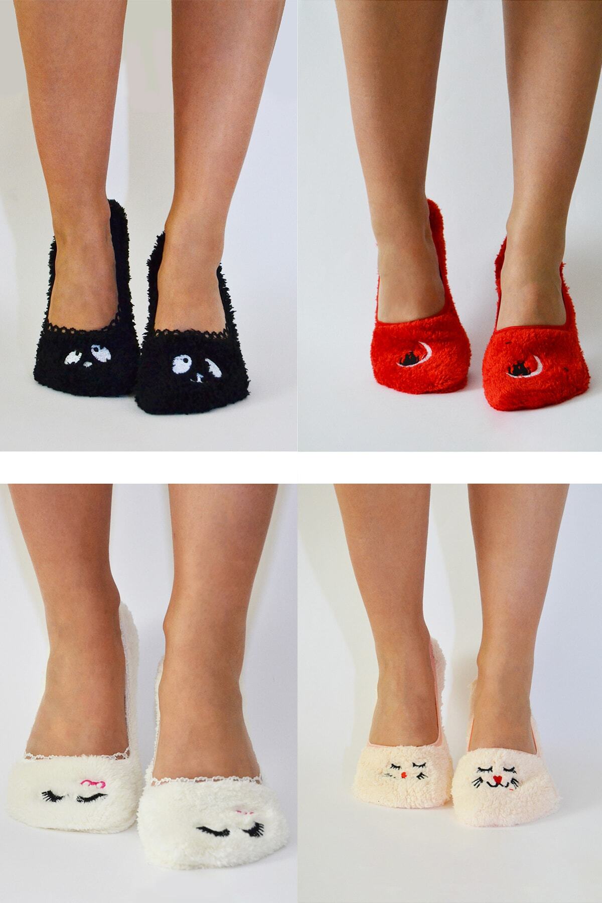 iconsocks Bayan 4 Lü Peluş Kışlık Babet Patik Çorap