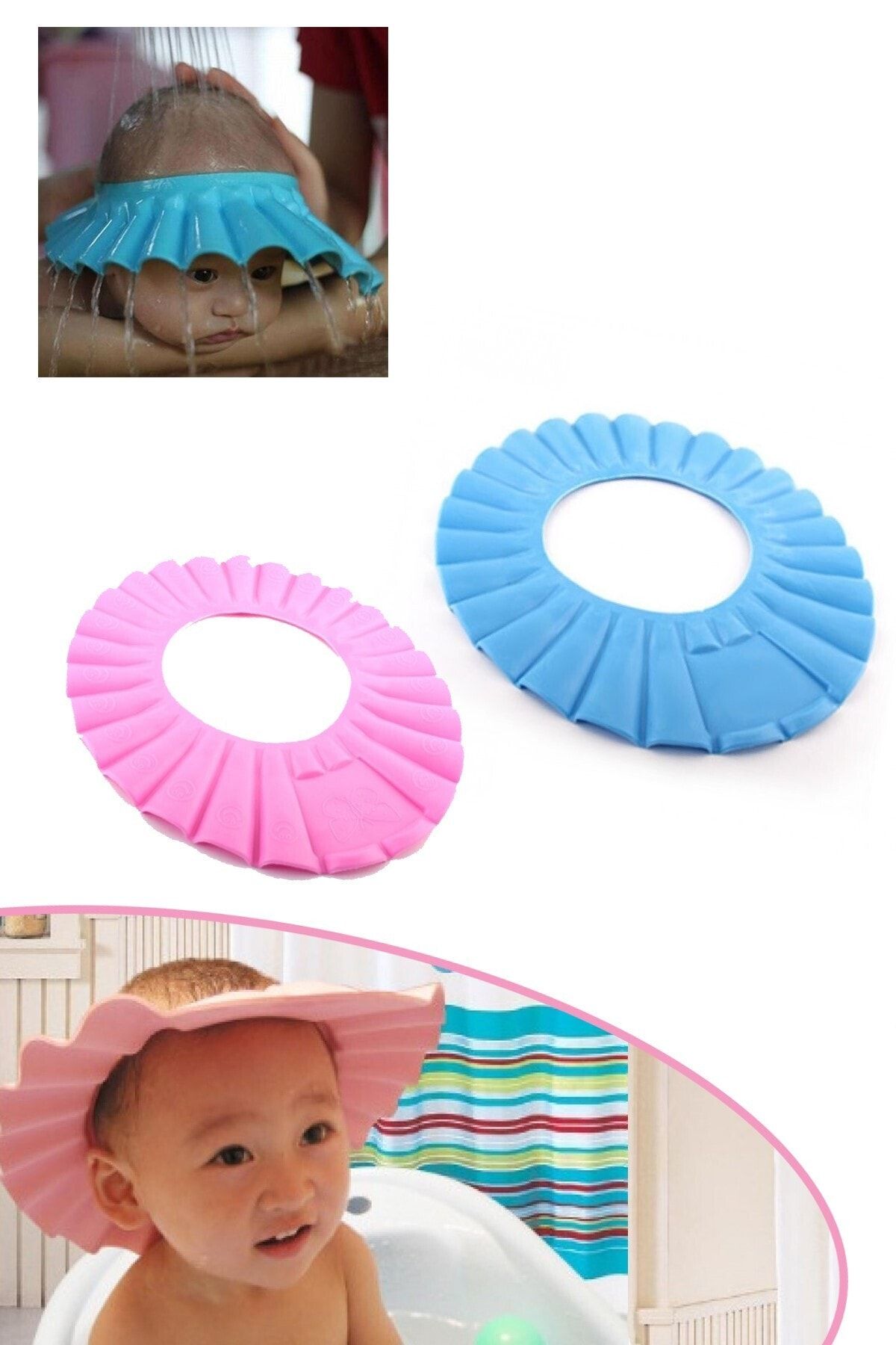 Kumpazar Bebek Banyo Şapkası Baby Mate Pembe