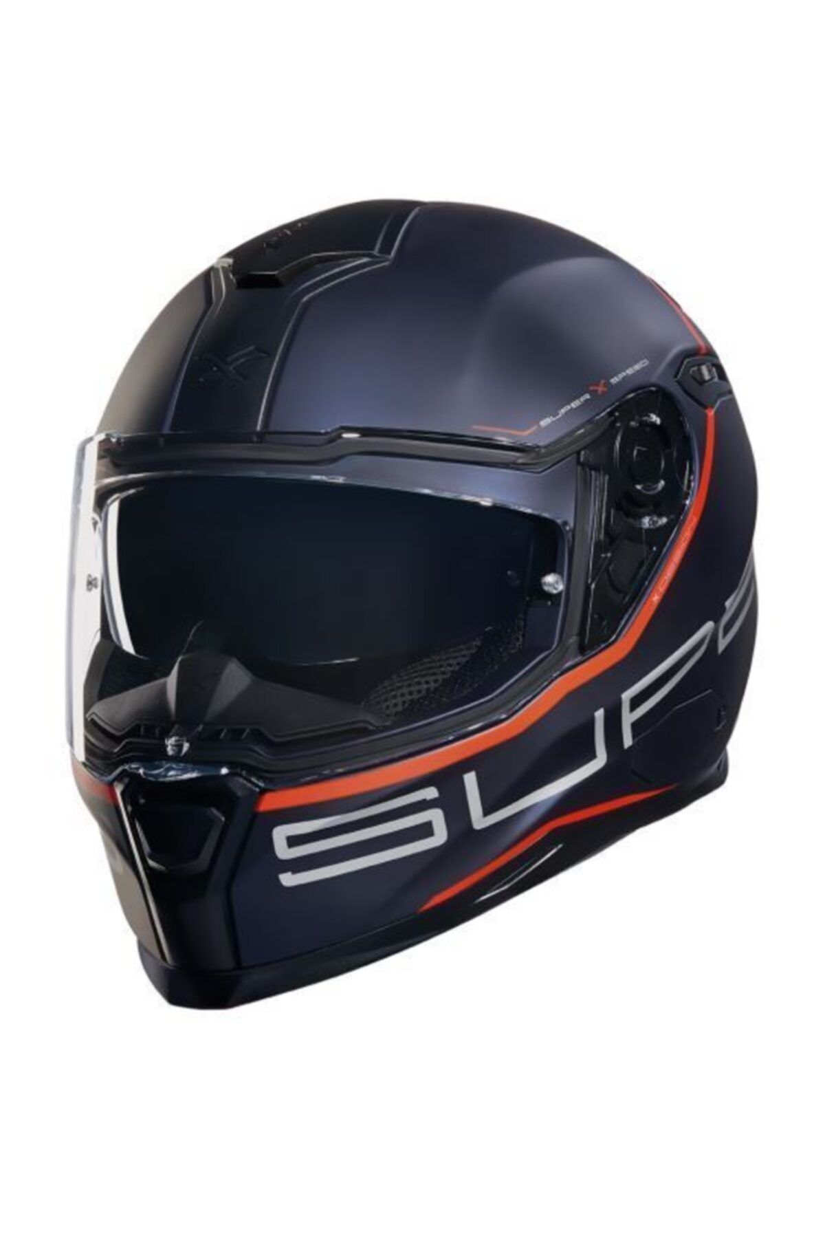 Nexx Mat Mavi Kırmızı Sx100 Superspeed Kapalı Motosiklet Kaskı