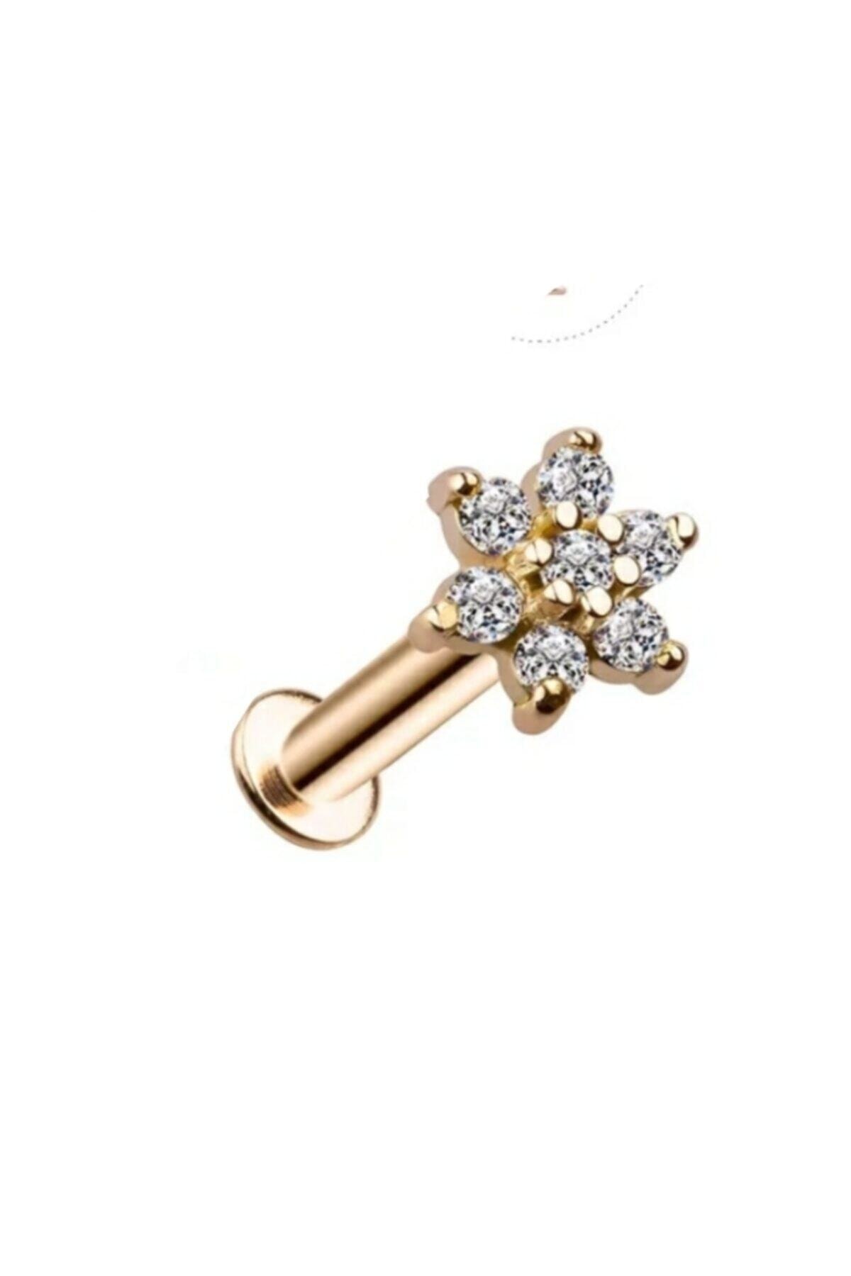 TakıConcept Titanyum Çelik Tragus-helix Kulak Piercing Gold