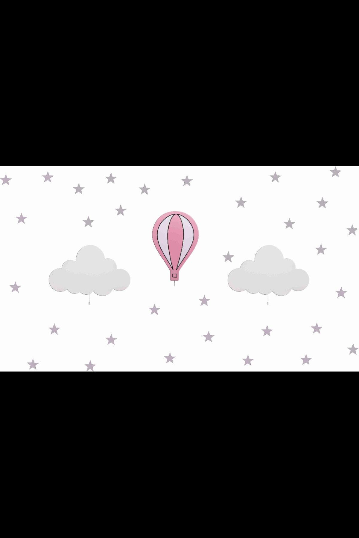 Dekominik Pembe Balon Ve Beyaz Bulutlar Gece Lambası Aydınlatma