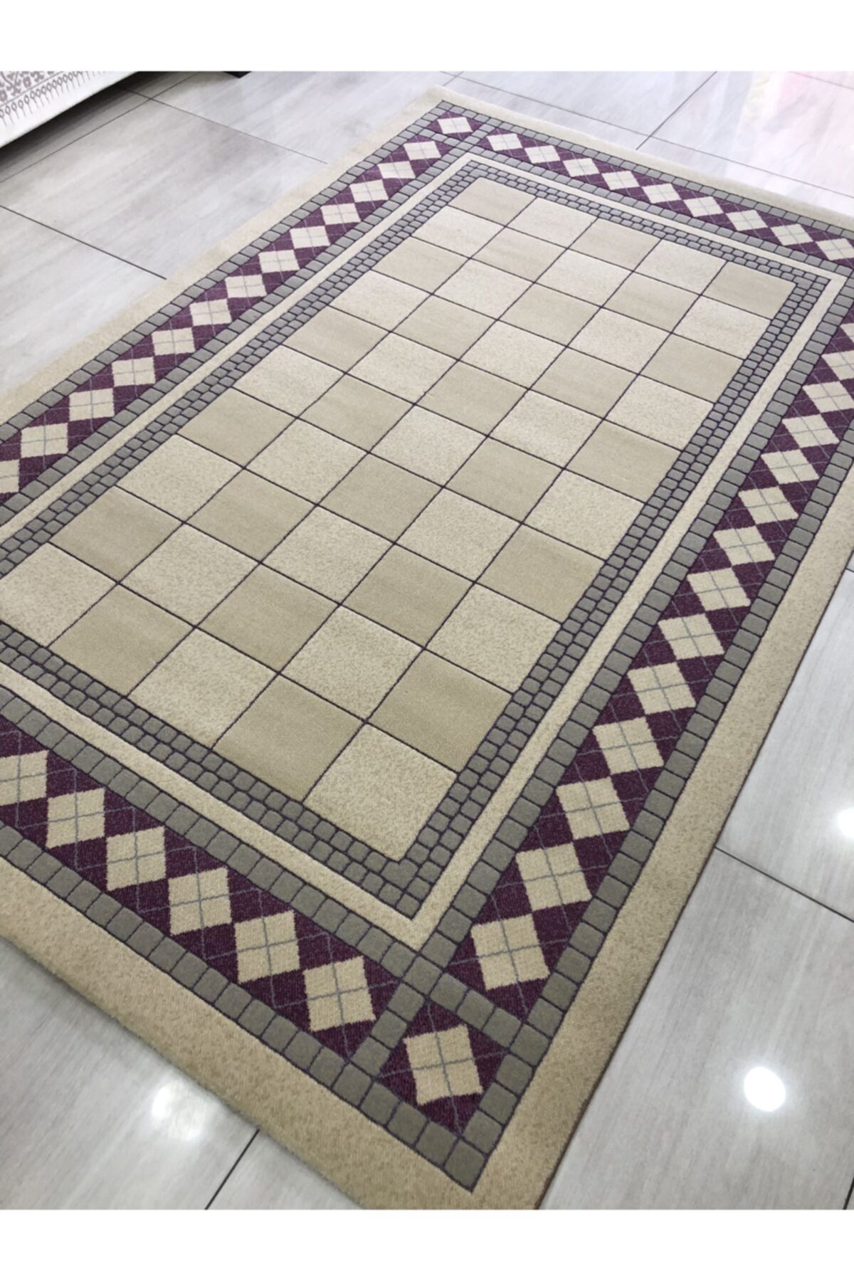 saray hali sembol krem leylak 4 m 10626 rn 150x230 cm fiyati yorumlari trendyol