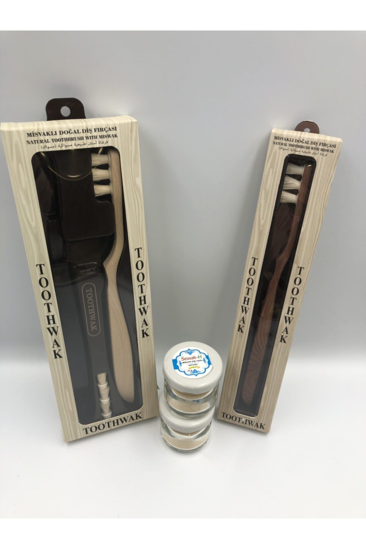 TerziYusuf Yedek Başlıklı Diş Fırçası Misvak Tozu 3'lü Set,