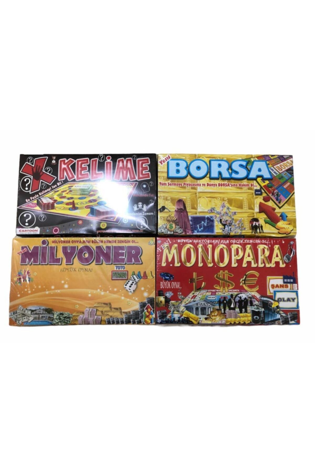 CARTOON Xkelime Borsa  Milyoner  Monopara  4'lü Oyun Seti