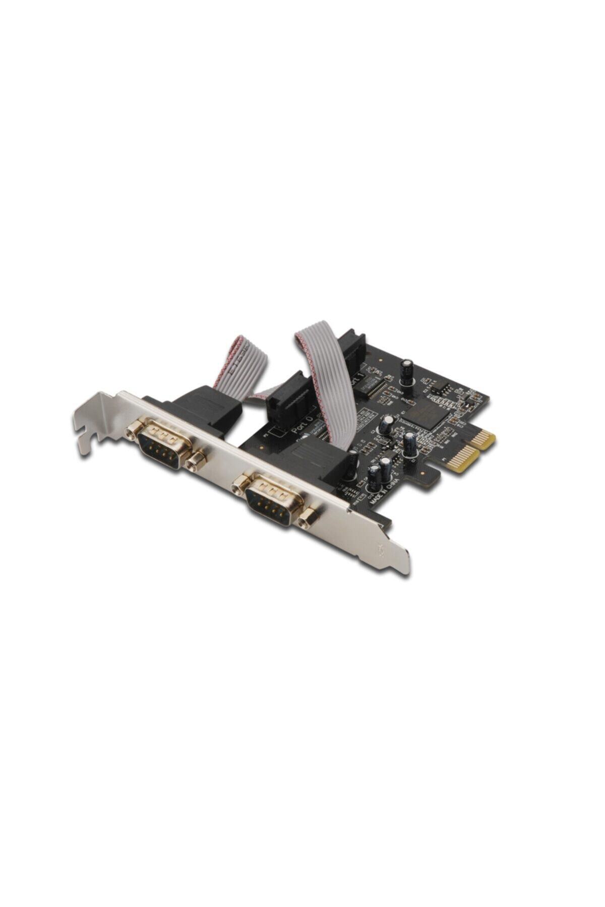 Assmann Digitus 2 Port Seri Pcı Express Kartı, 2 X Seri (db9 Erkek), Mcs9901 Chipsetli, Low Profile Braketli