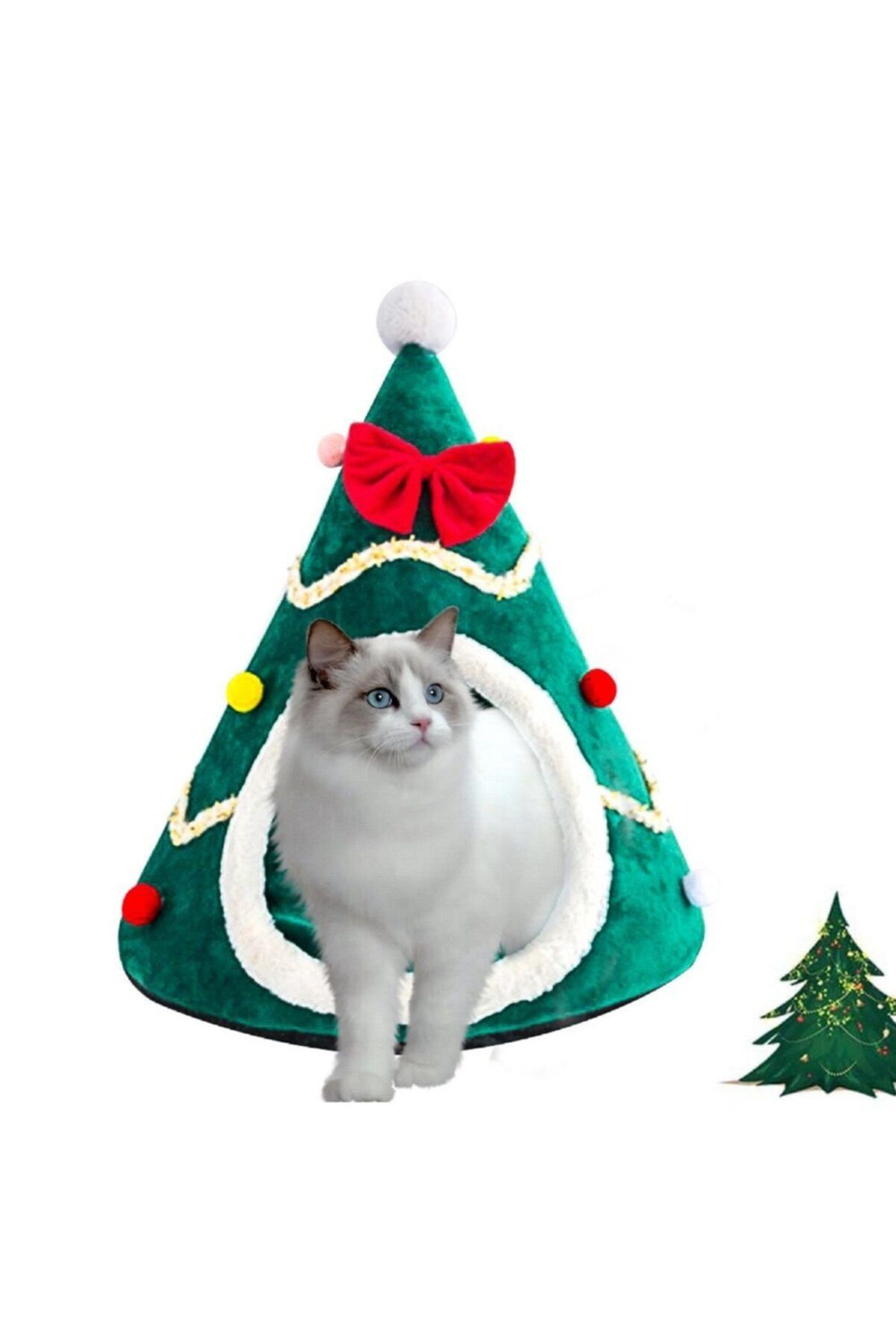 pericat Yeni Sezon Noel Ağacı Figürlü Kedi & Köpek Yatağı