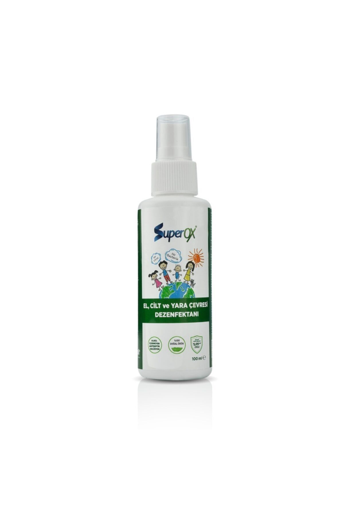 SuperOX Hipokloröz, Alkolsüz, El & Cilt & Yara Çevresi Dezenfektanı 100 ml