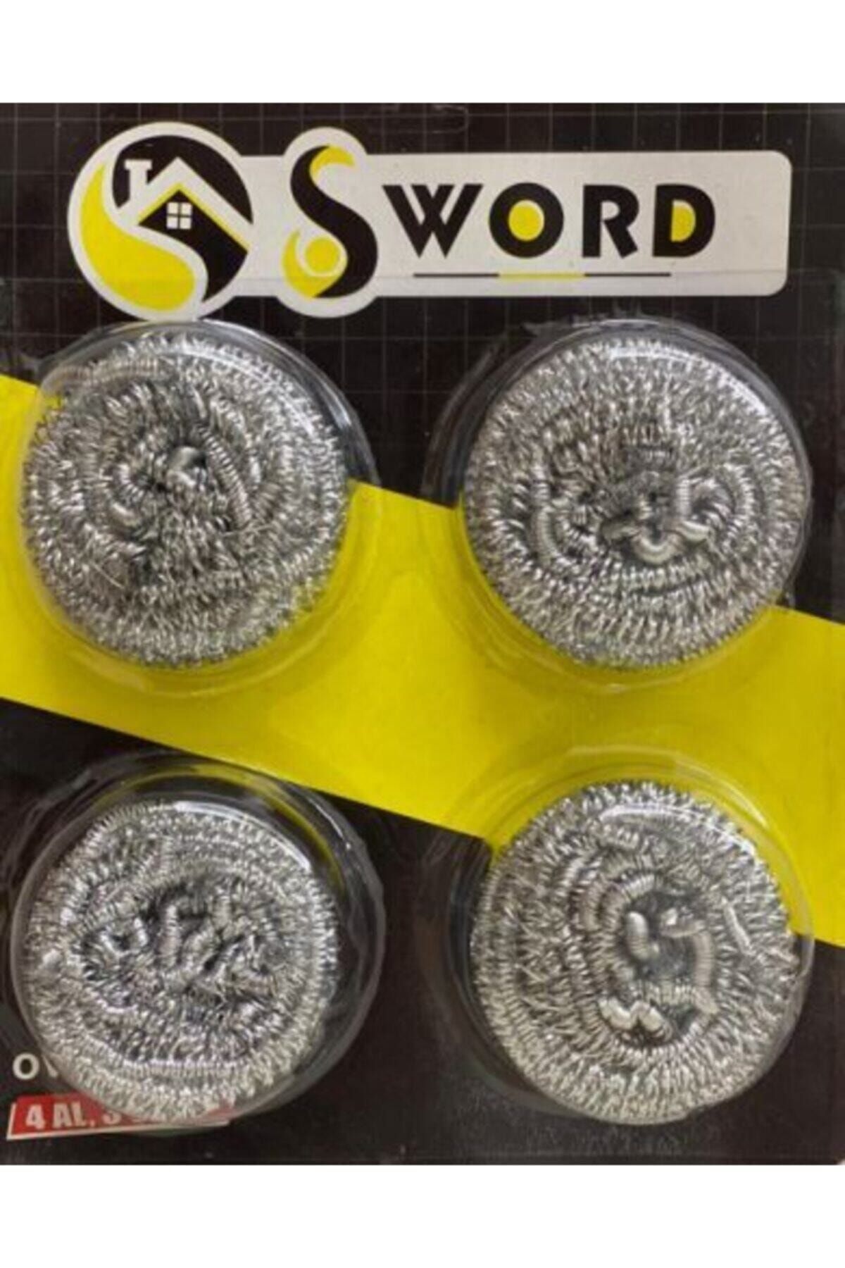 SWORD Toptel Sünger & Bulaşık Ve Temizlik 4'lü Ovma Teli