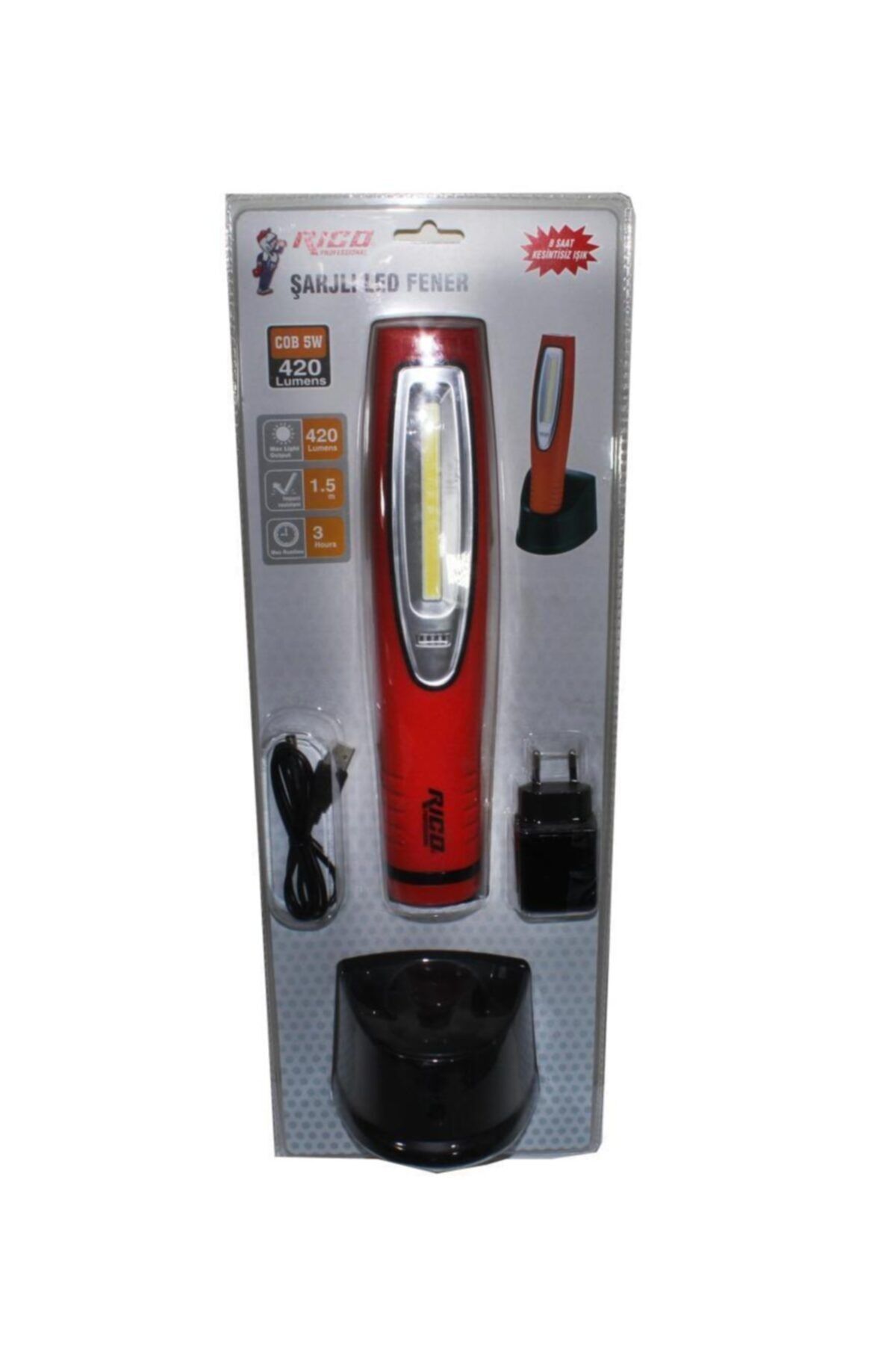Rico 013-rc0030 Sehpalı Şarjlı Ledli El Feneri 420 Lm Lümen