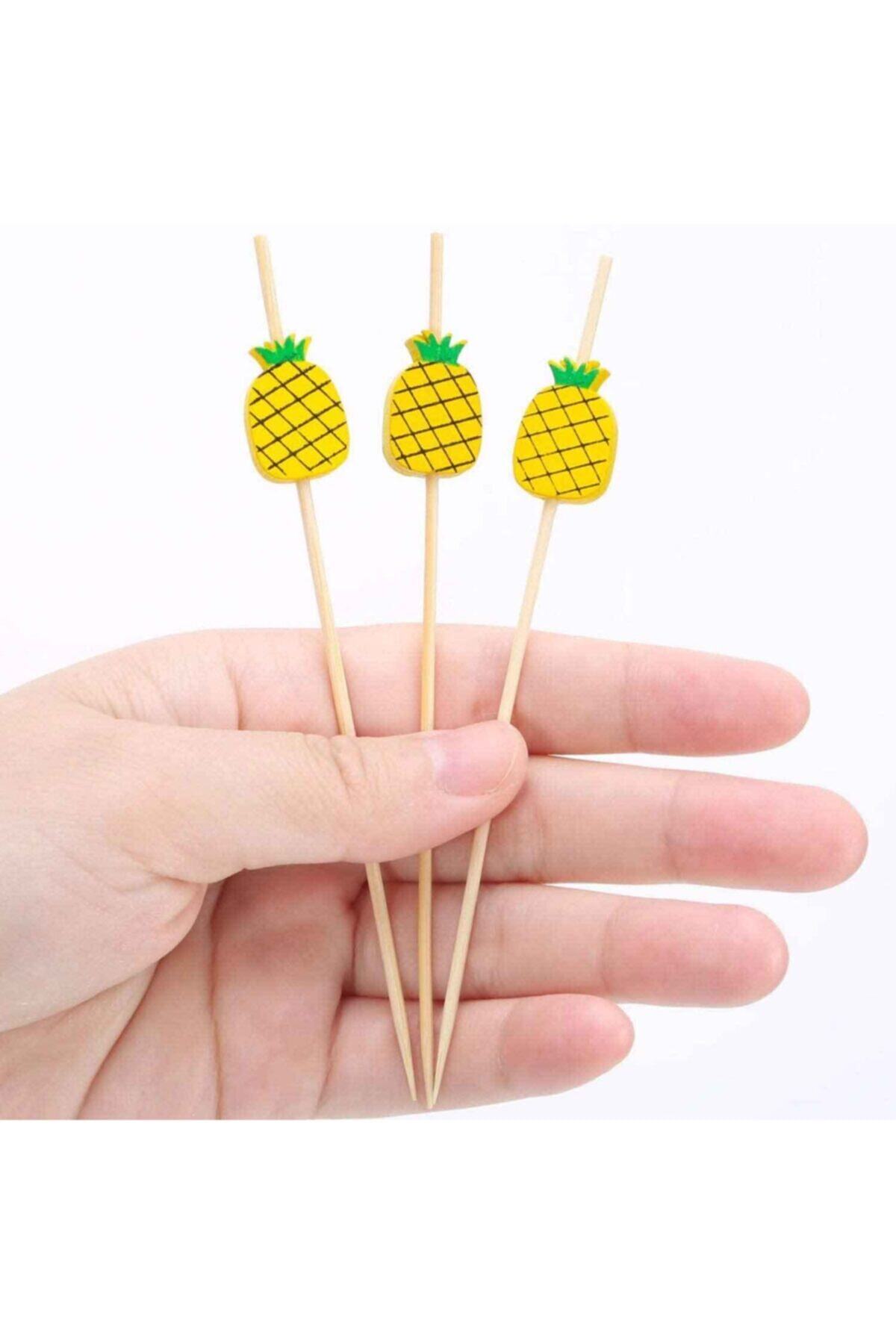 Big Party Bambu Ananas Kürdan 12 'li