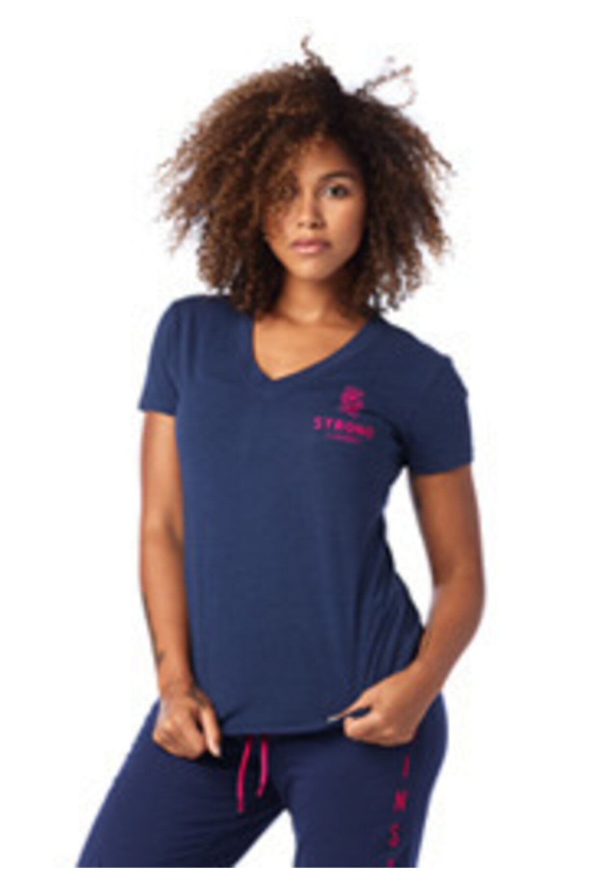 ZUMBA Kadın Mavi Strong By Instructor V Neck