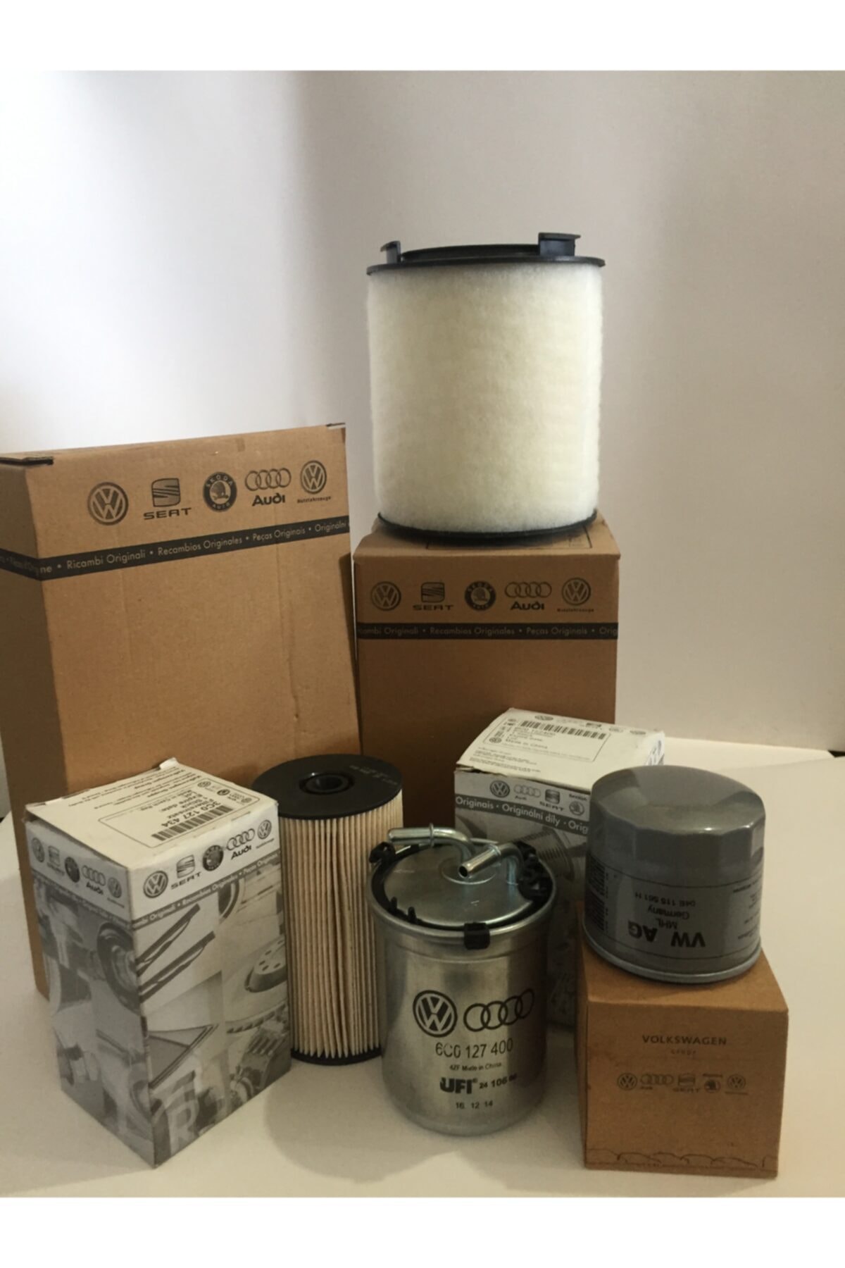 Orjinal Skoda Superb 1.6 2.0 TDI Dizel ORJ SERVİS Filtre Bakım Seti 2015-2019(HAVA+YAĞ+YAKIT+STANDART POLEN)