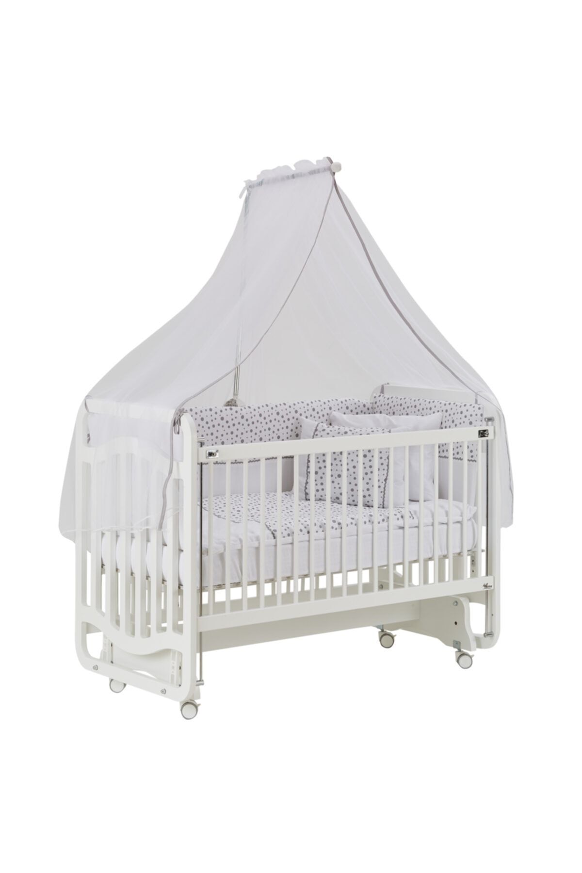 G&G Gg Baby Bianco Sweet Dreams Anne Yanı Beşik Müslin Gri Setiyle