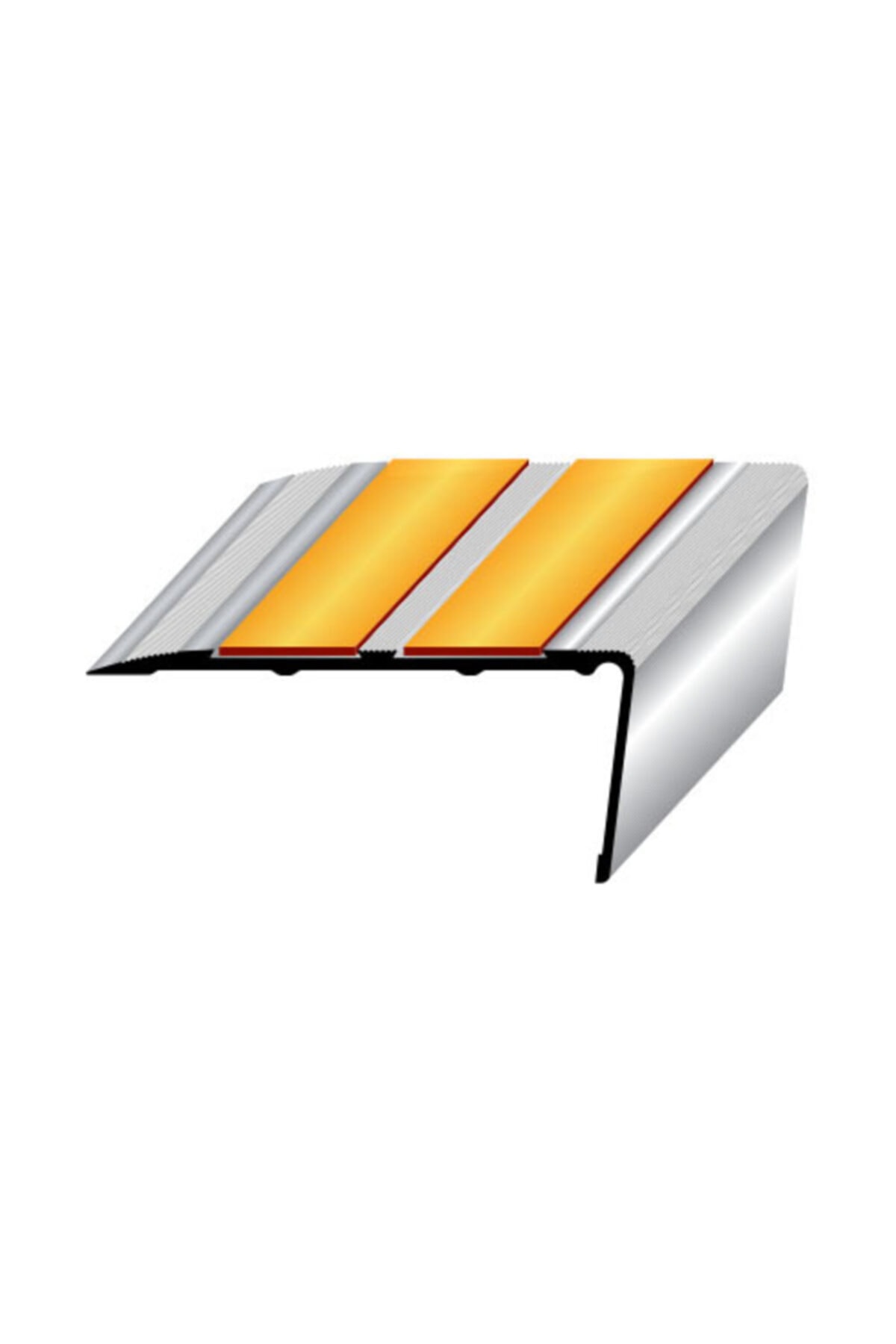 TEKPROFİL Alüminyum Merdiven Profili 75x32mm (19mm Titan Kaydırmaz Bant) Boy3mt