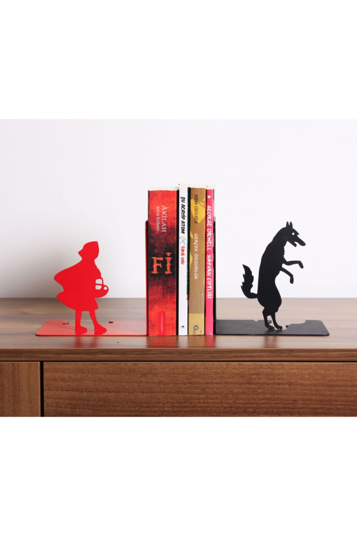 makerzonex Kırmızı Başlıklı Kız Kitap Desteği / Kitap Tutucu / Bookend / Kitap Durdurucu