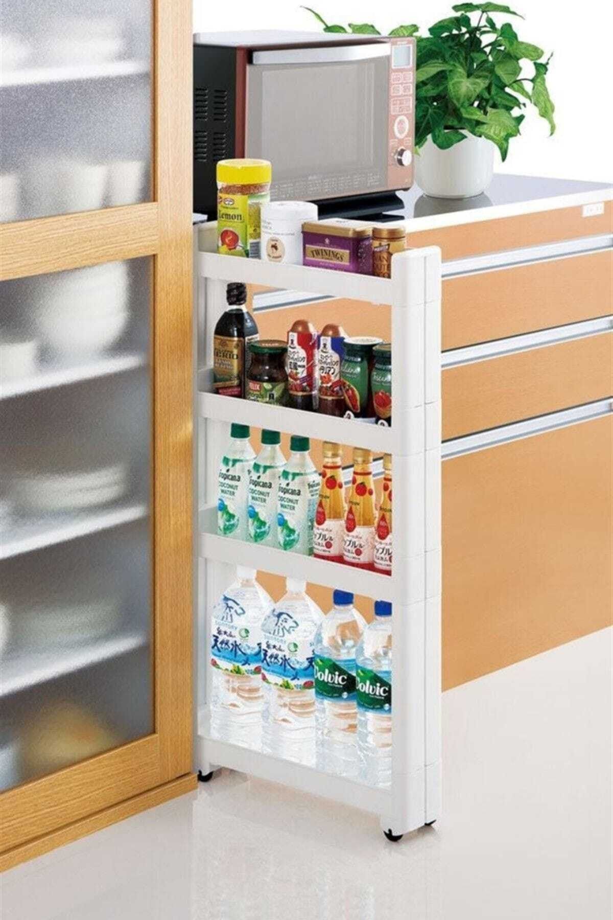 SERAMİKCİ Tekerlikli Slim Organizer Raf 4 Kat