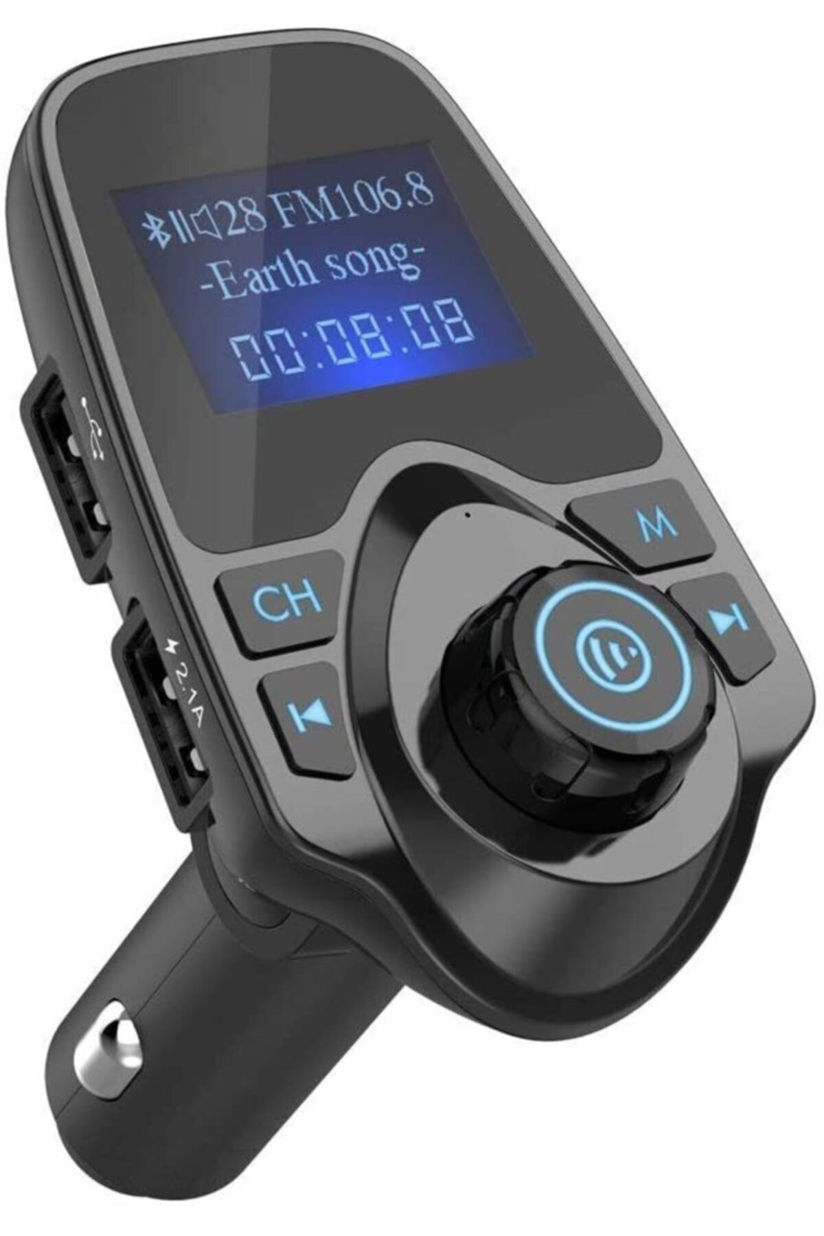 BK DESING Kablosuz Araç Içi Bluetooth Fm Transmitter Radyo Araç Kiti 1,44 Inç Ekran Tf/sd Kart Ses Oynatıcı