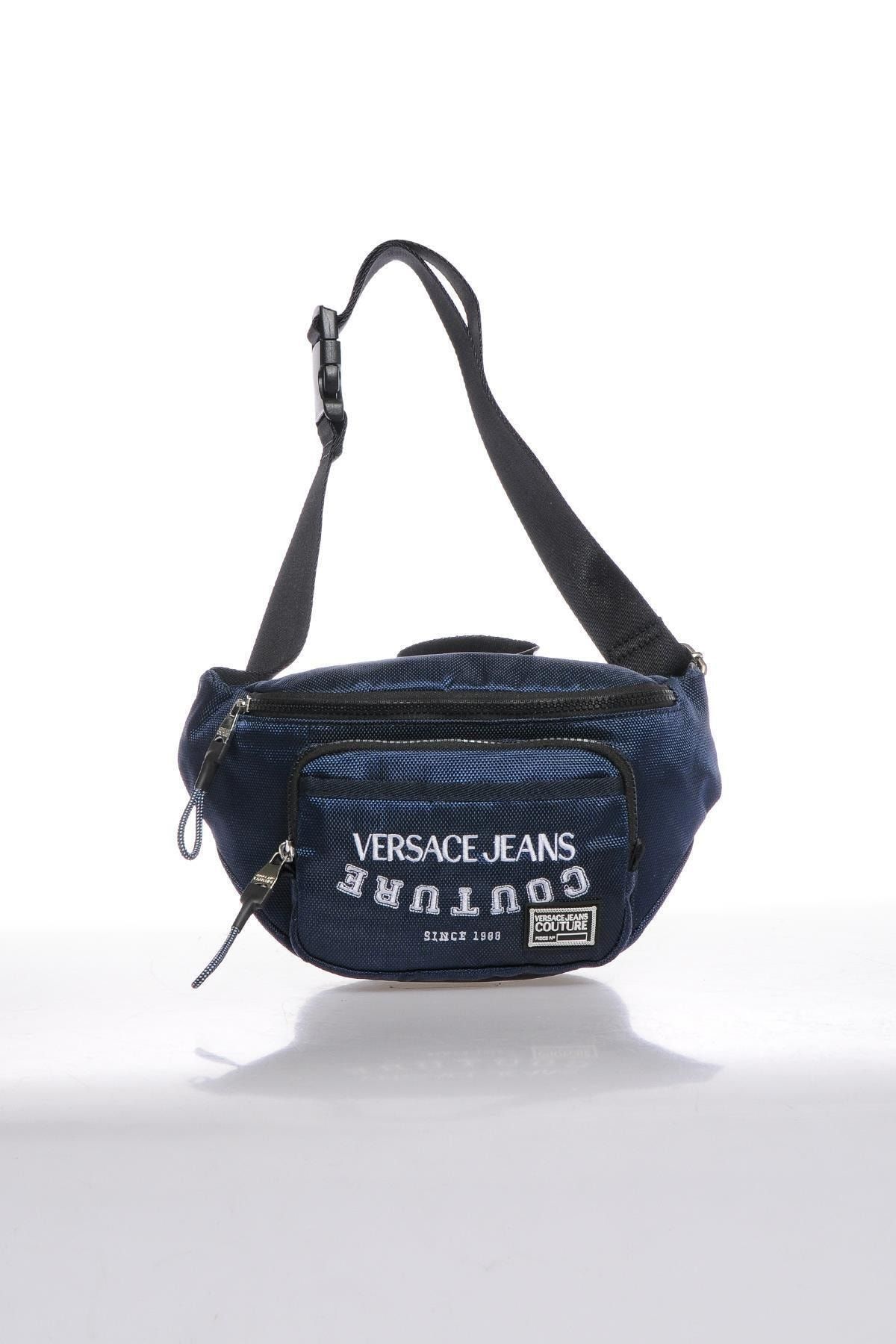 VERSACE JEANS COUTURE Lacivert Unısex Bel Çantası