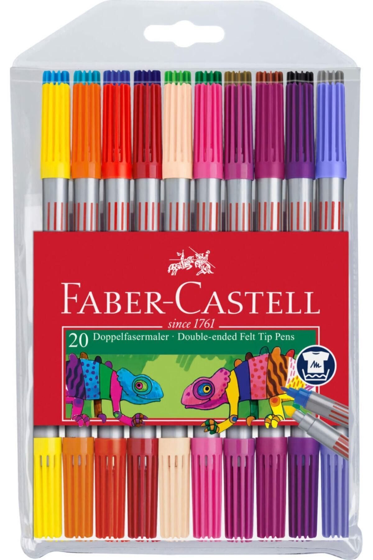Faber Castell Çift Taraflı Keçeli Kalem 20 Renk