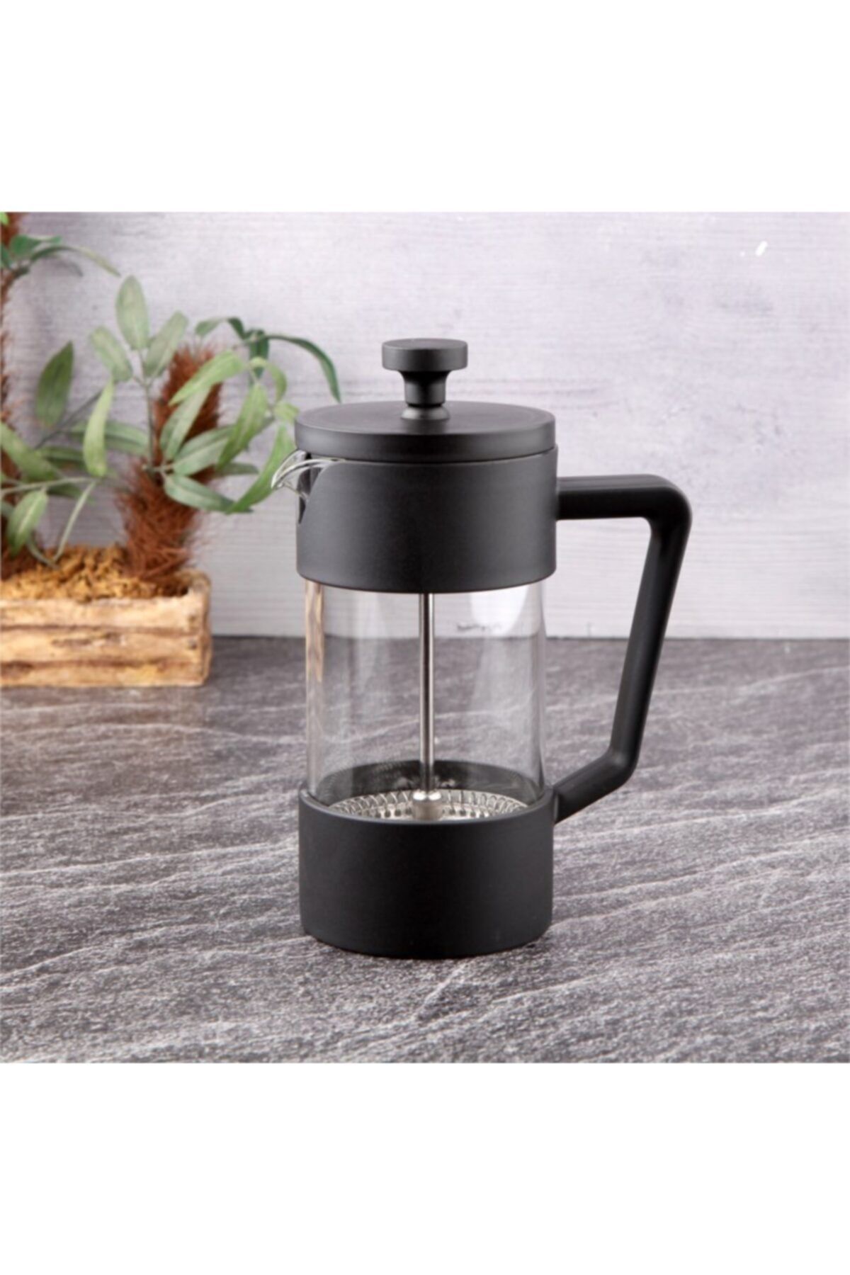 Tohana 350 Ml Siyah French Press Cam Gövde Plastik Sap