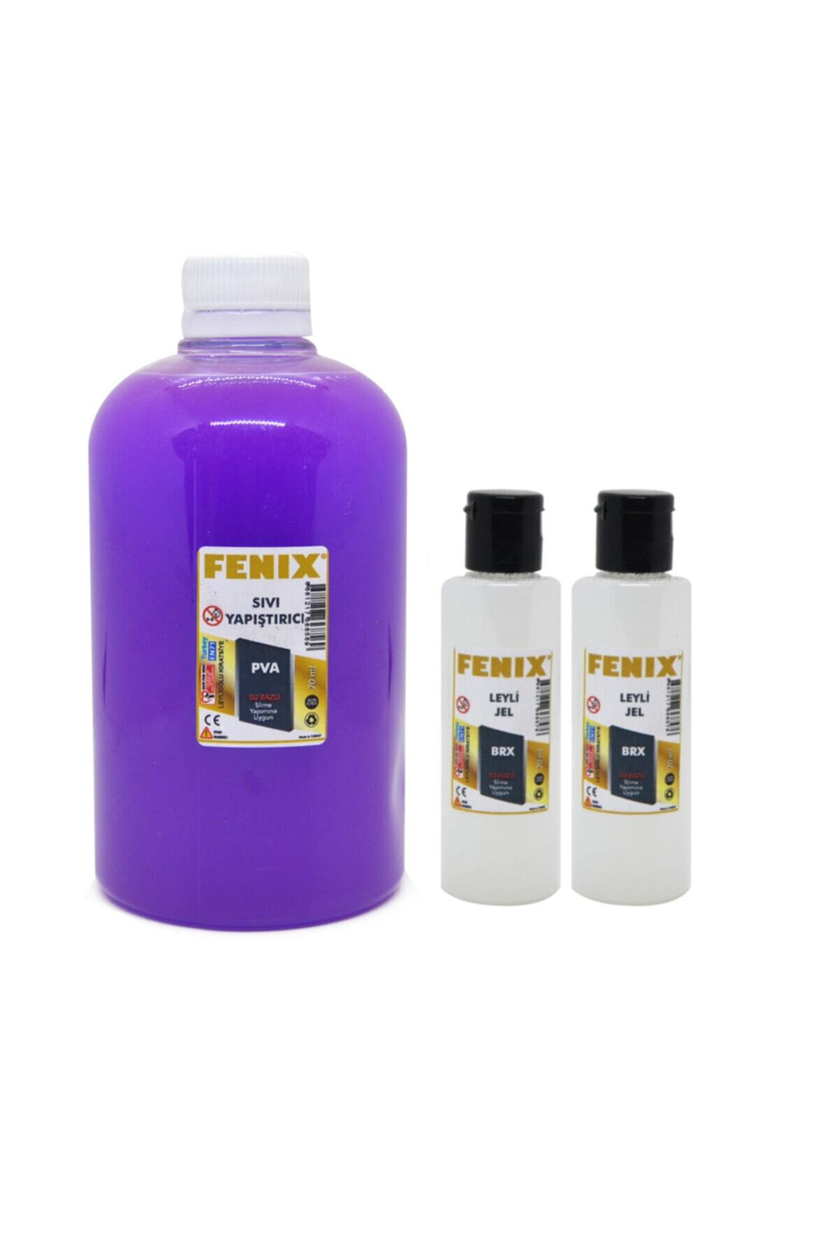 Red Rose 500 ml Neon Fosforlu Mor Slime Jeli + 2 Tüp 70ml Sıvı Boraks
