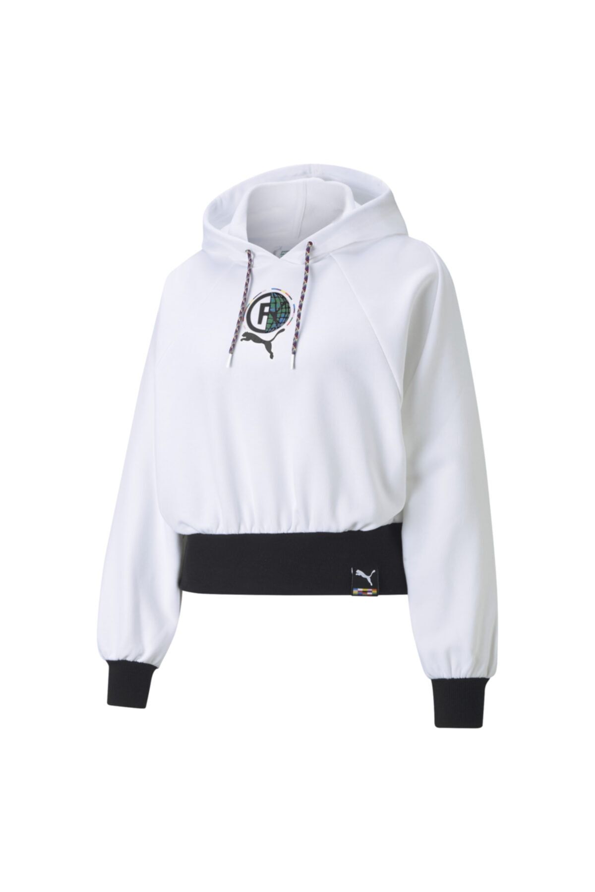 Puma Kadın Beyaz Desenli Kapüşonlu Sweatshirt