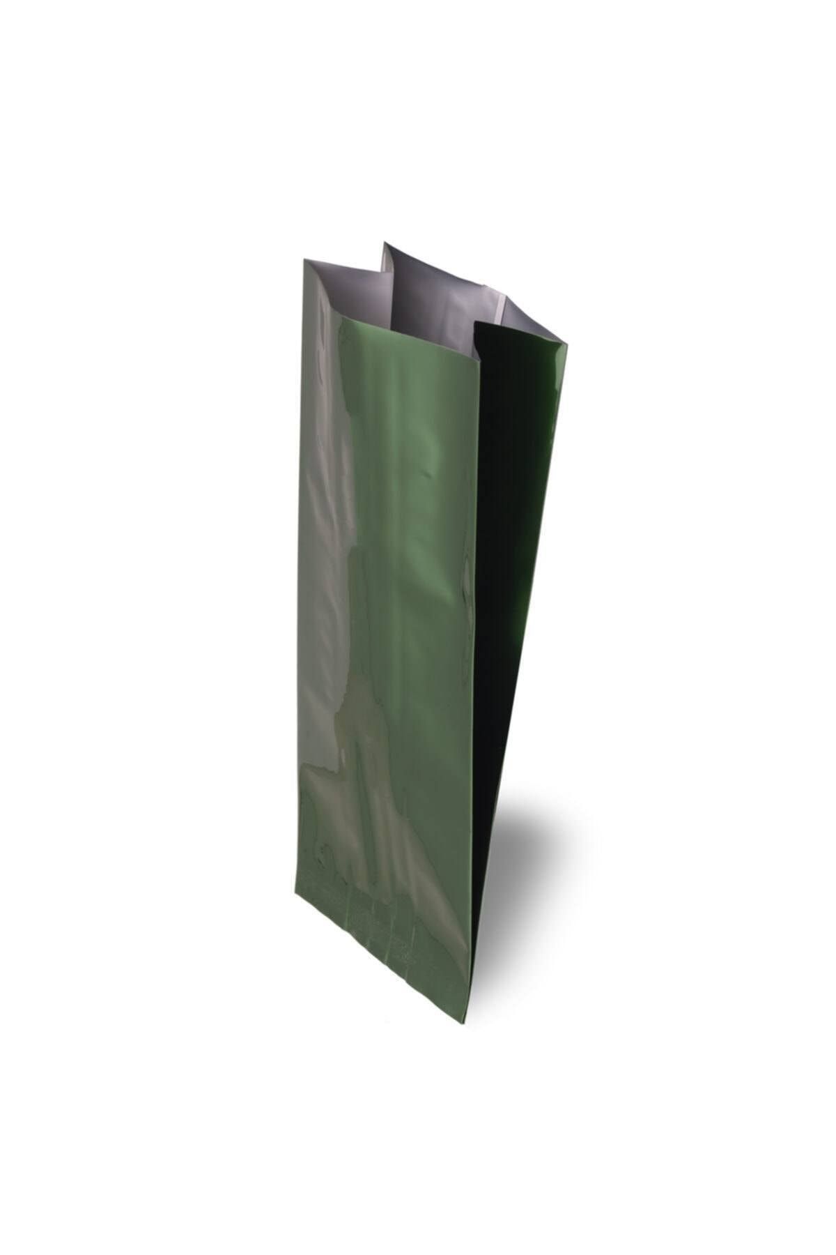 onlinepoşet Yeşil Yandan Körüklü Alüminyum Torba 100 Adet - 10x34 Cm