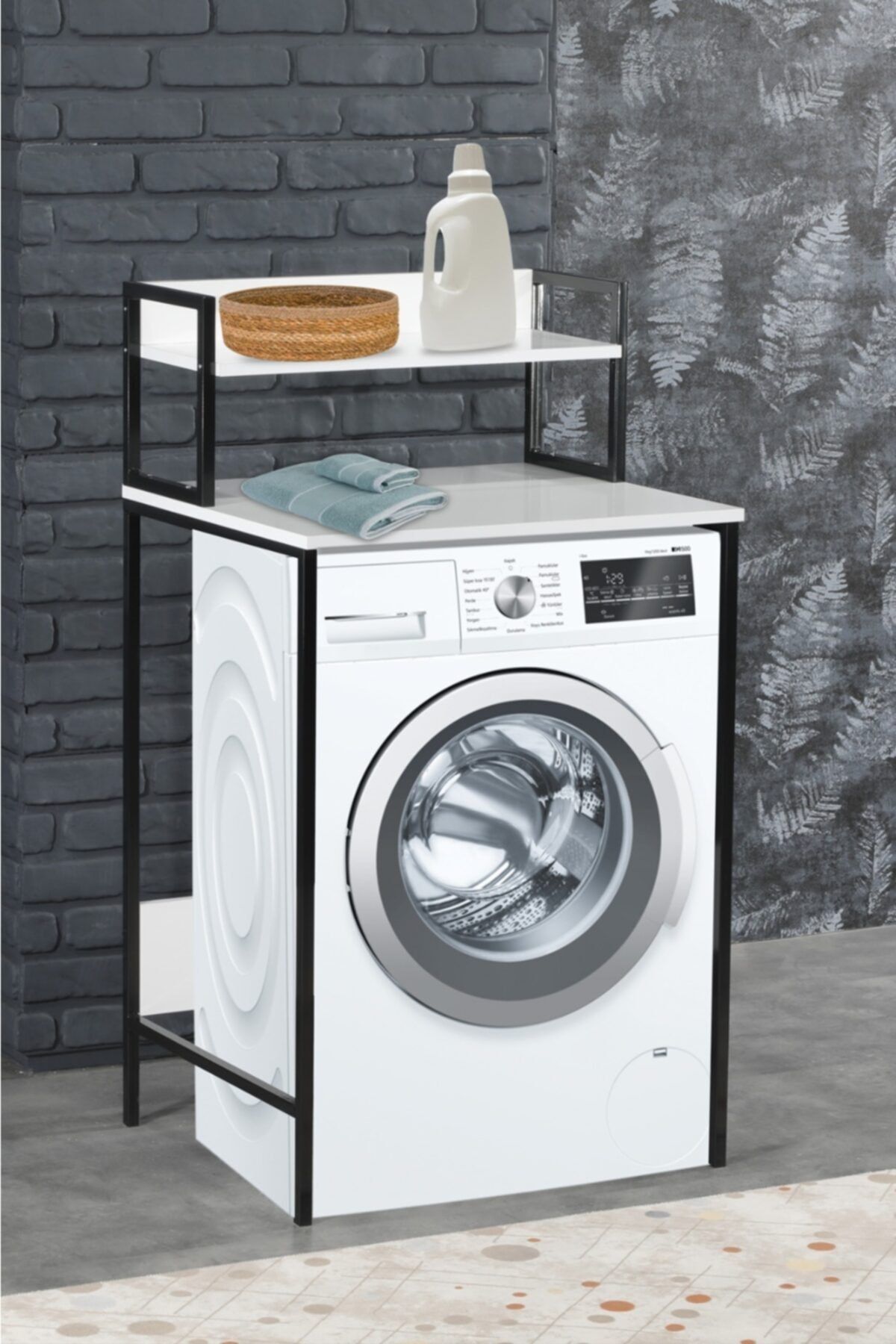 Karla Home Çamaşır Makinesi Üstü Metal Banyo Dolabı Makine Üzeri Düzenleyici Dolap