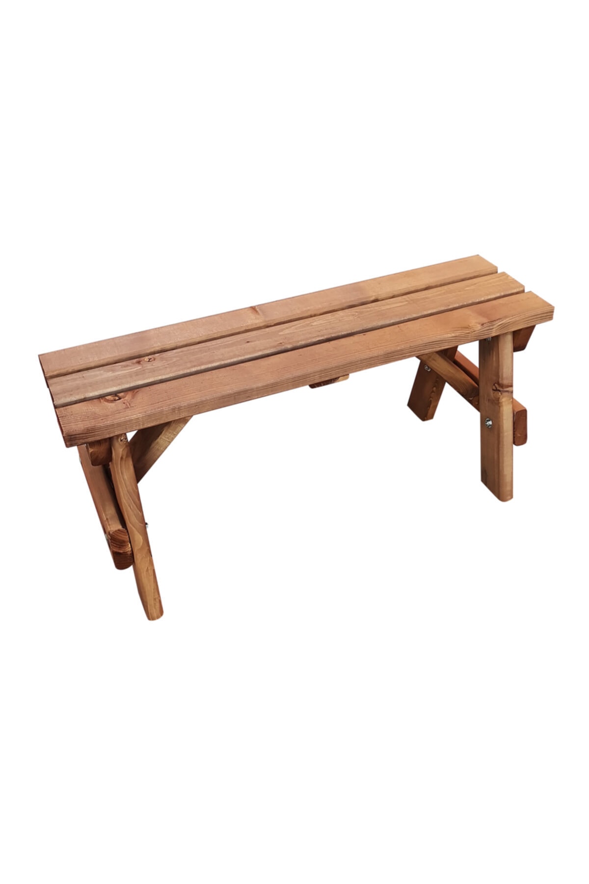 Metsan Ağaç Sanayi Ahşap Bank Bench Kamp Sandalyesi (100cm Uzunluk ) Kahverengi