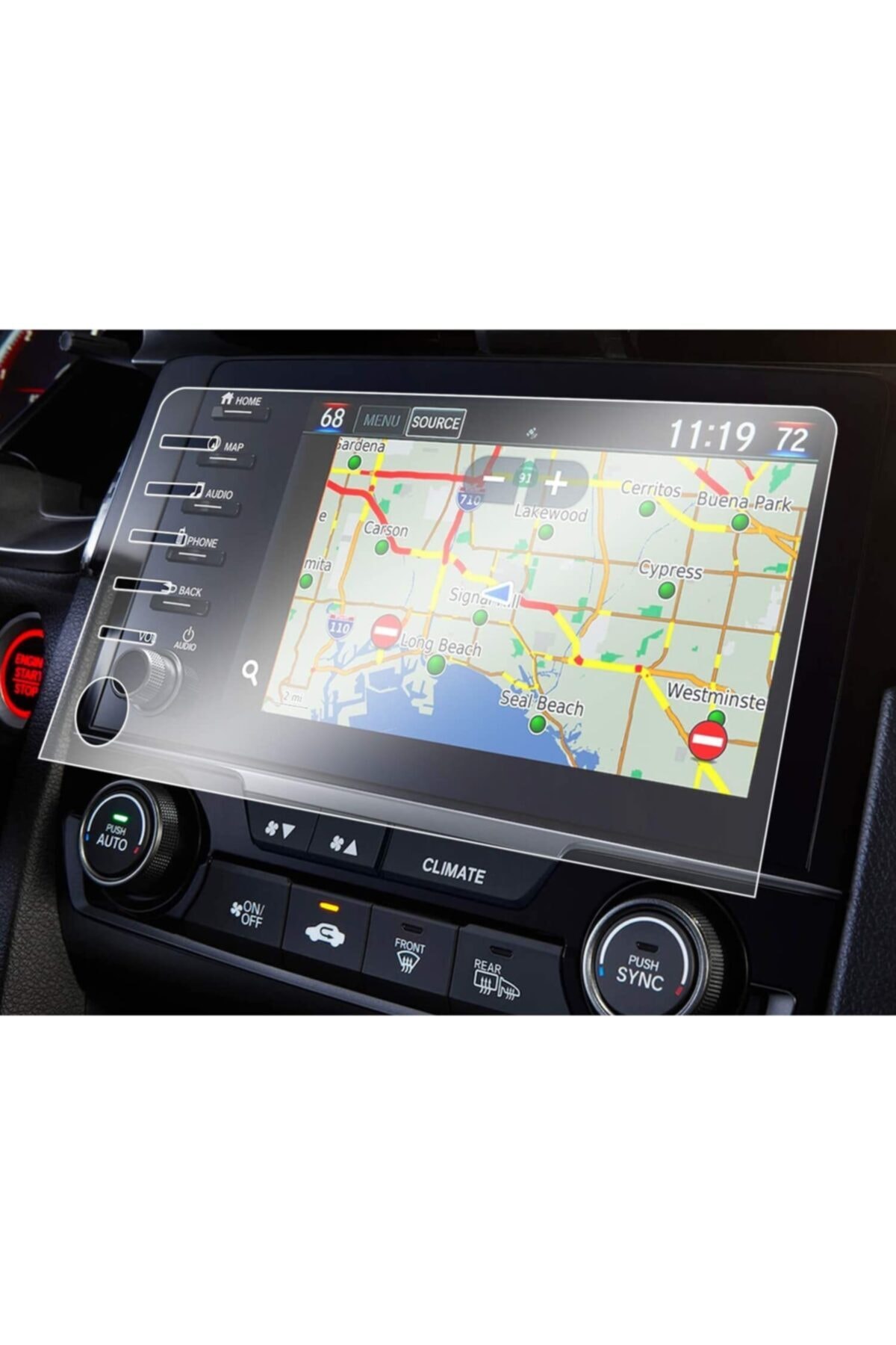 mrtglass Honda Civic Multimedya Ekran Koruyucu Film Fc5 Makyajlı Kasa